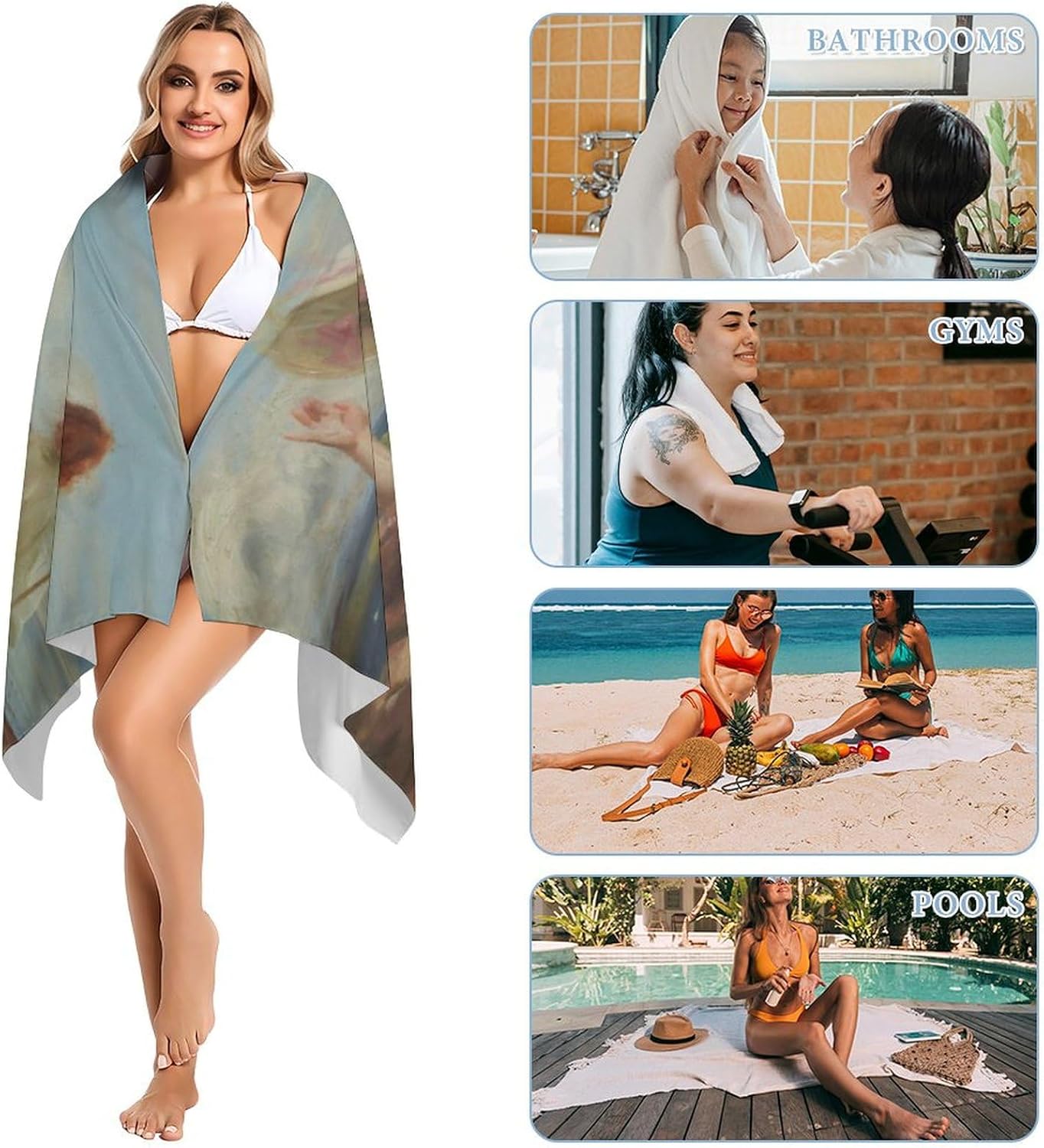 AMEIZHUB Large Beach Towel Quick Dry