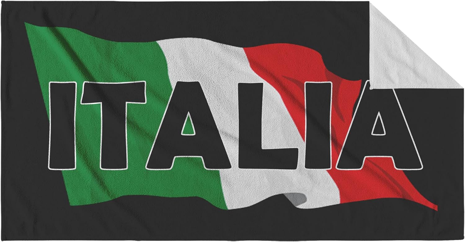 Italia Beach Towel - Black Absorbent Quick Dry