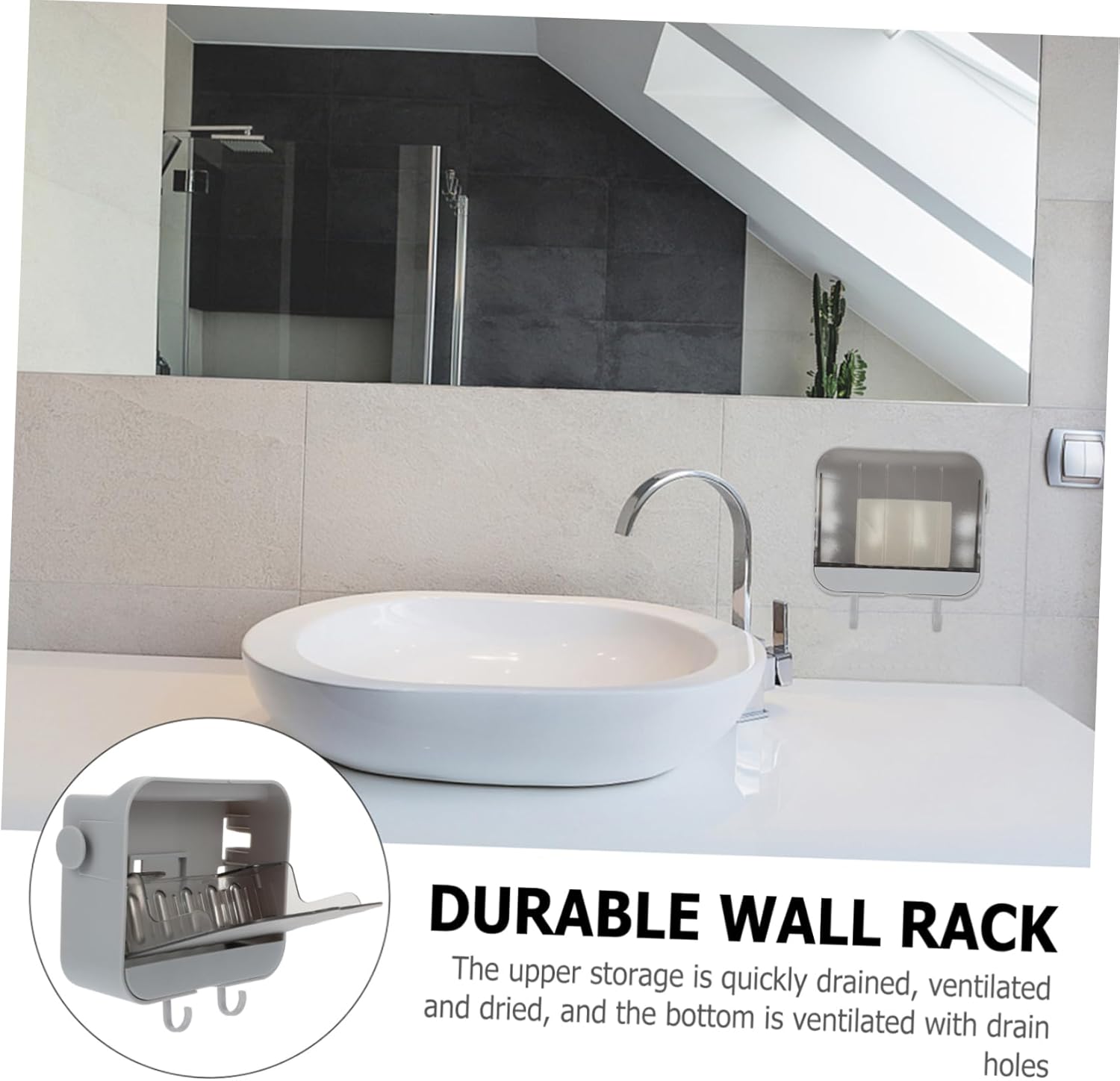 Zerodeko 2 Hooks Wall-Mounted Soap Dish 1
