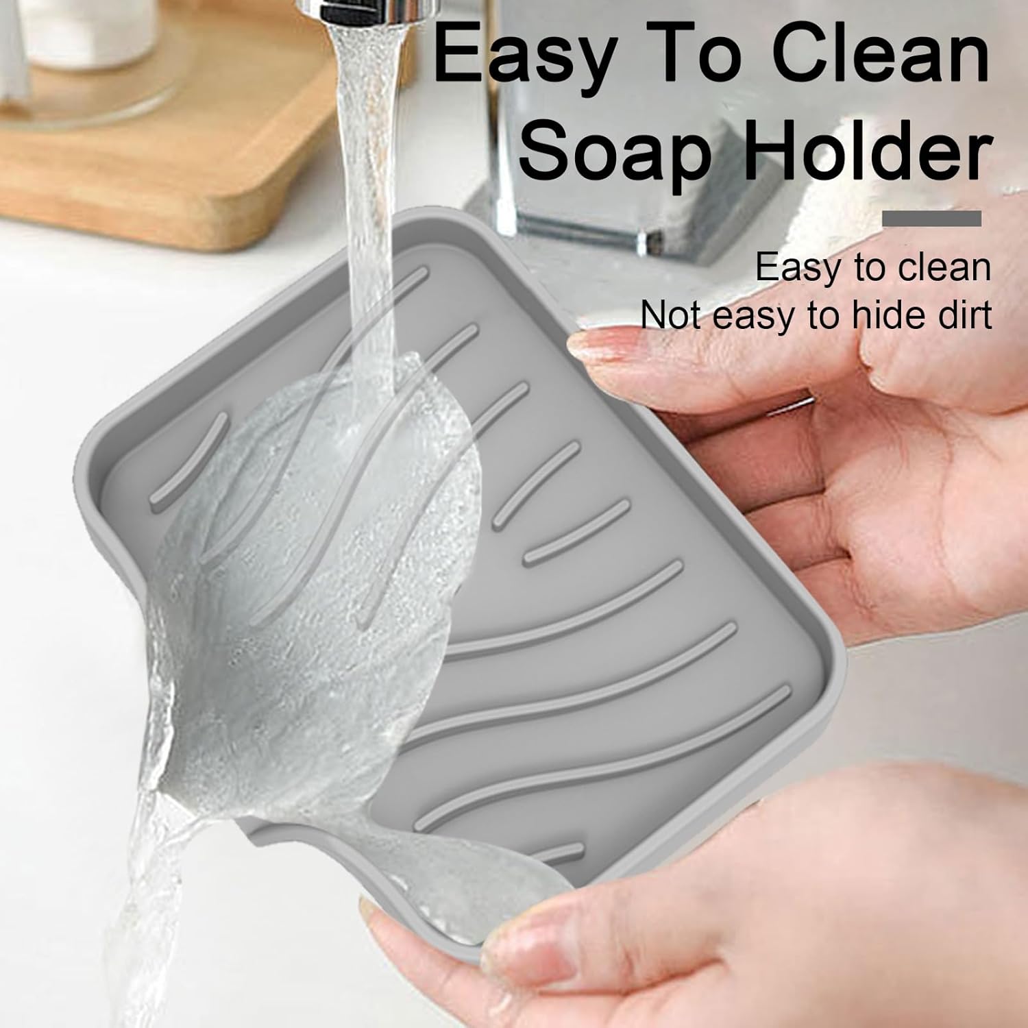 Curfair Soap Dish with Suction Cup and Quick-Dry Design