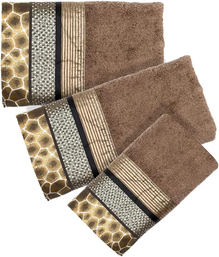 Popular Bath Safari Stripes Towel Set 3 Pieces