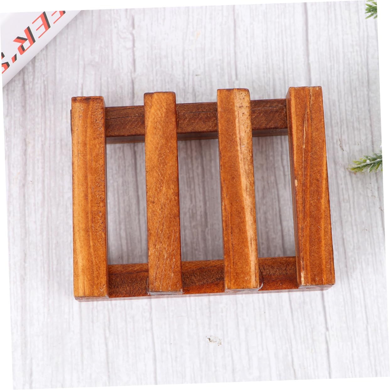 COOLHIYA Maple Wooden Soap Dish Holder for Bathroom Kitchen and Shower
