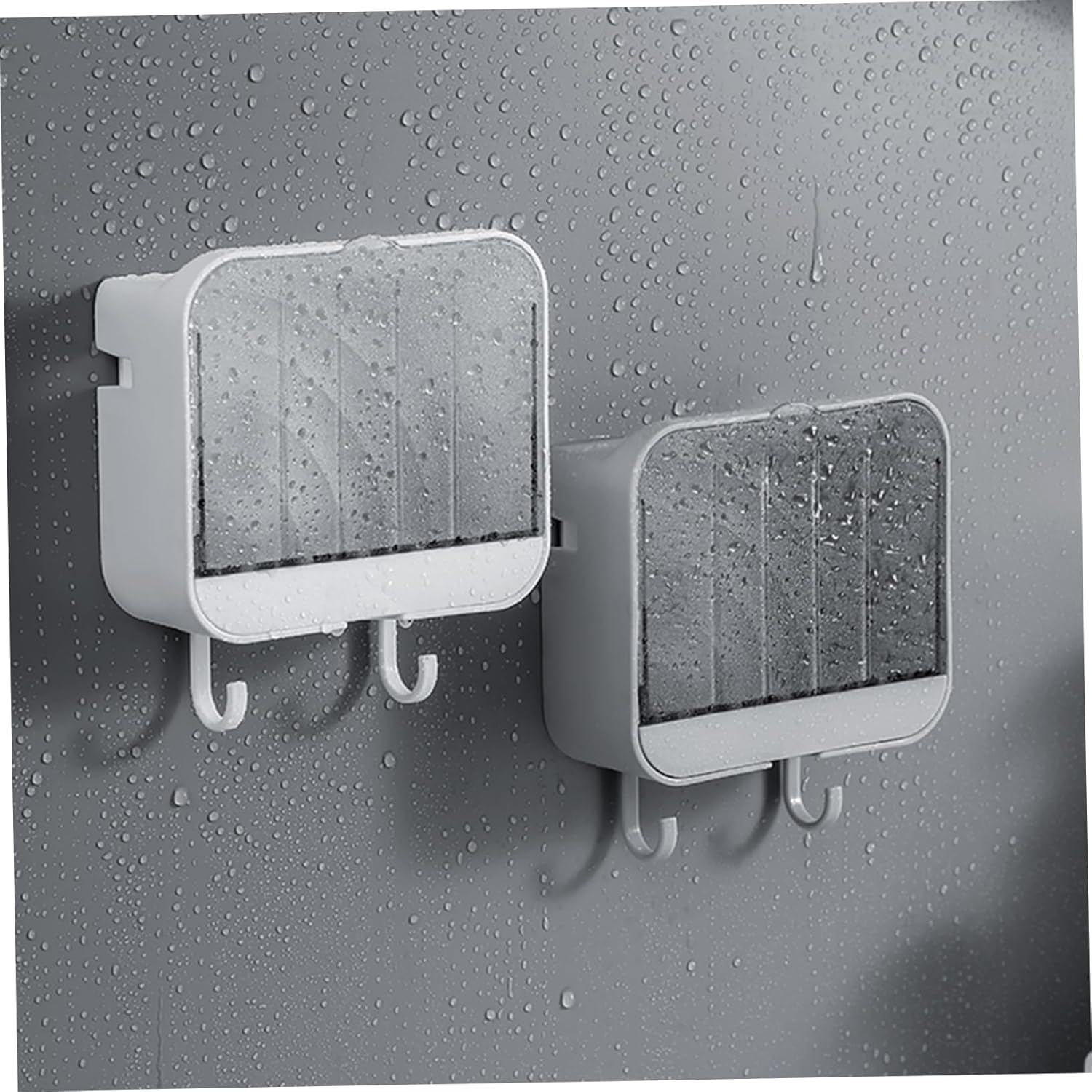 Happyyami 2 Hooks Wall Mount Soap Dish Holder