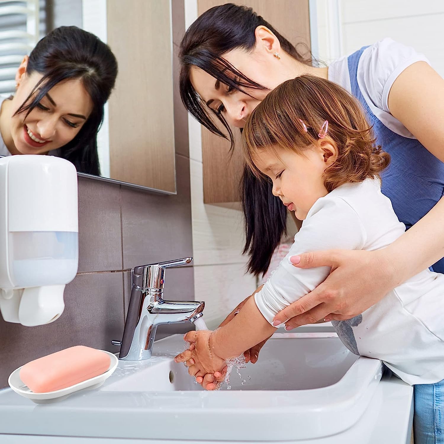 2pcs Silicone Soap Dish with Drain and Non-Slip Design