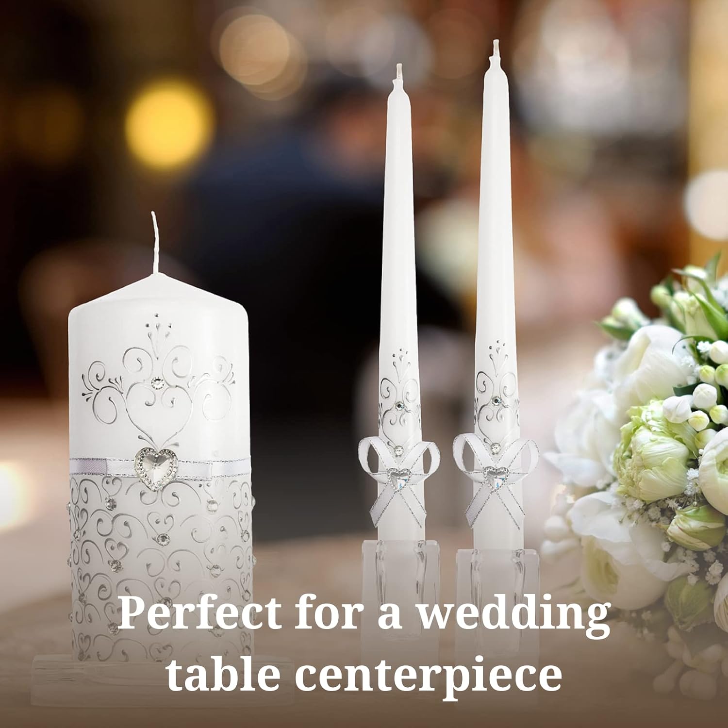 VABA Unity Candles 3 Pcs Wedding Ceremony Set