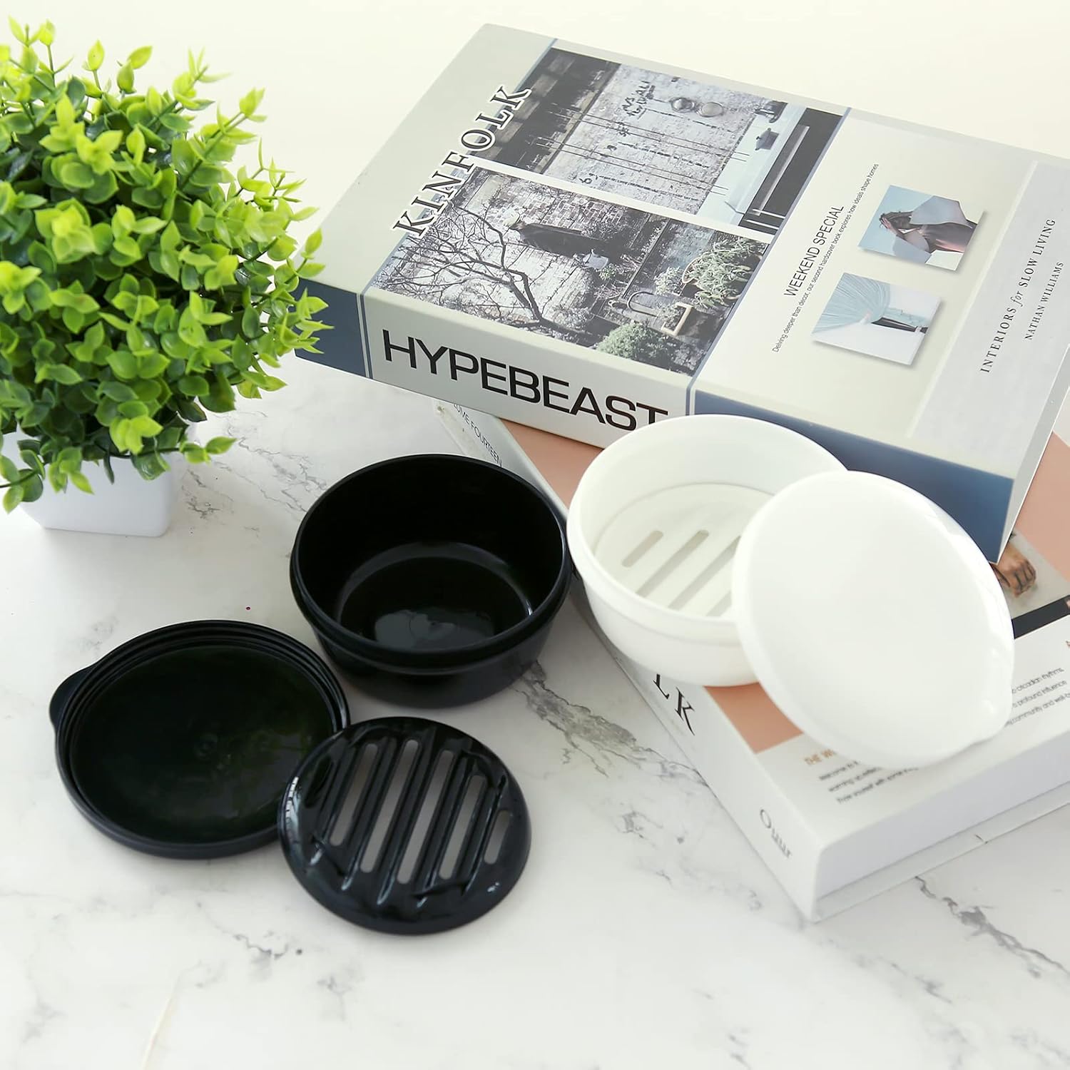 TITATI Soap Holder Travel Case Round Shampoo Bar Container