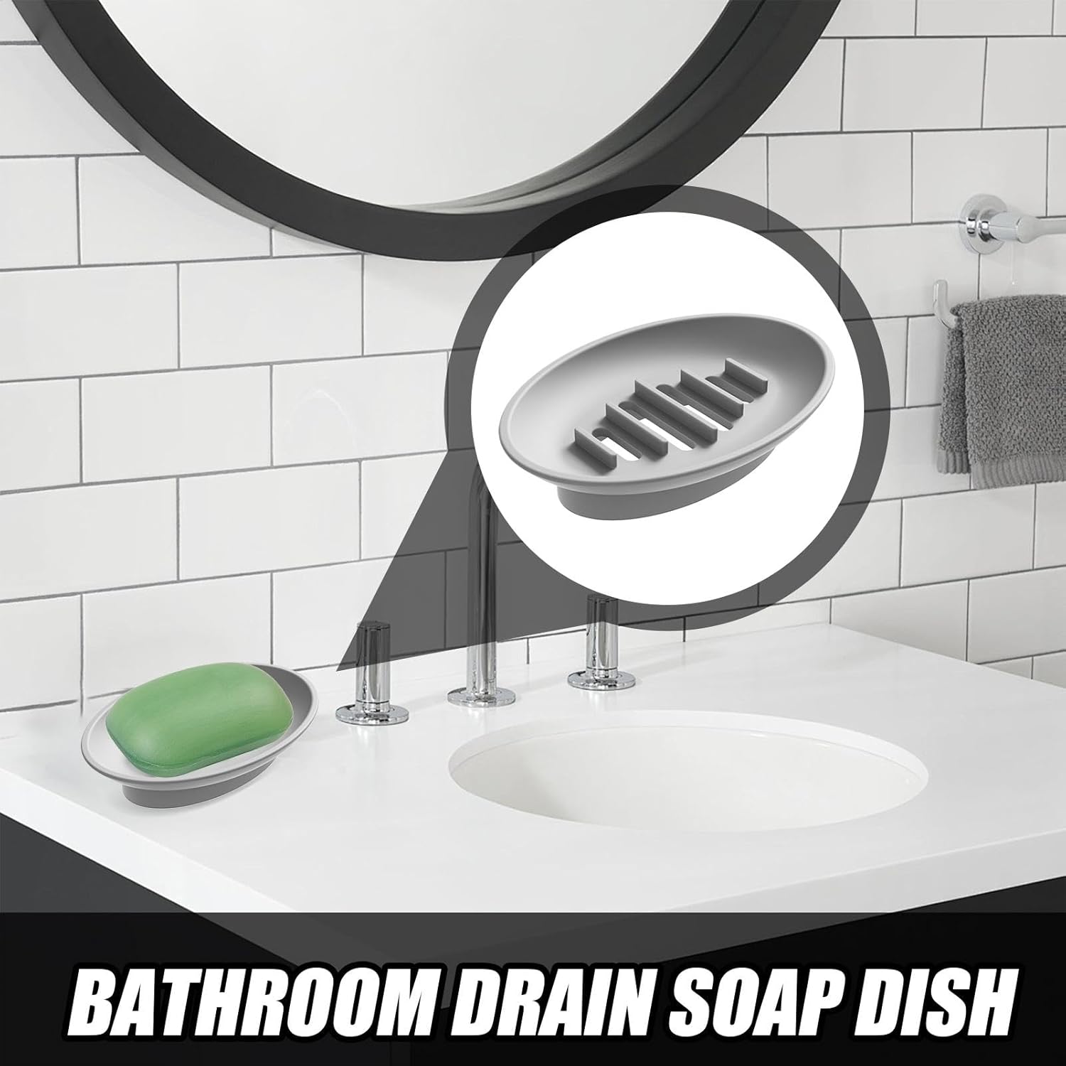 Waterproof Silicone Soap Dish Holder for Shower
