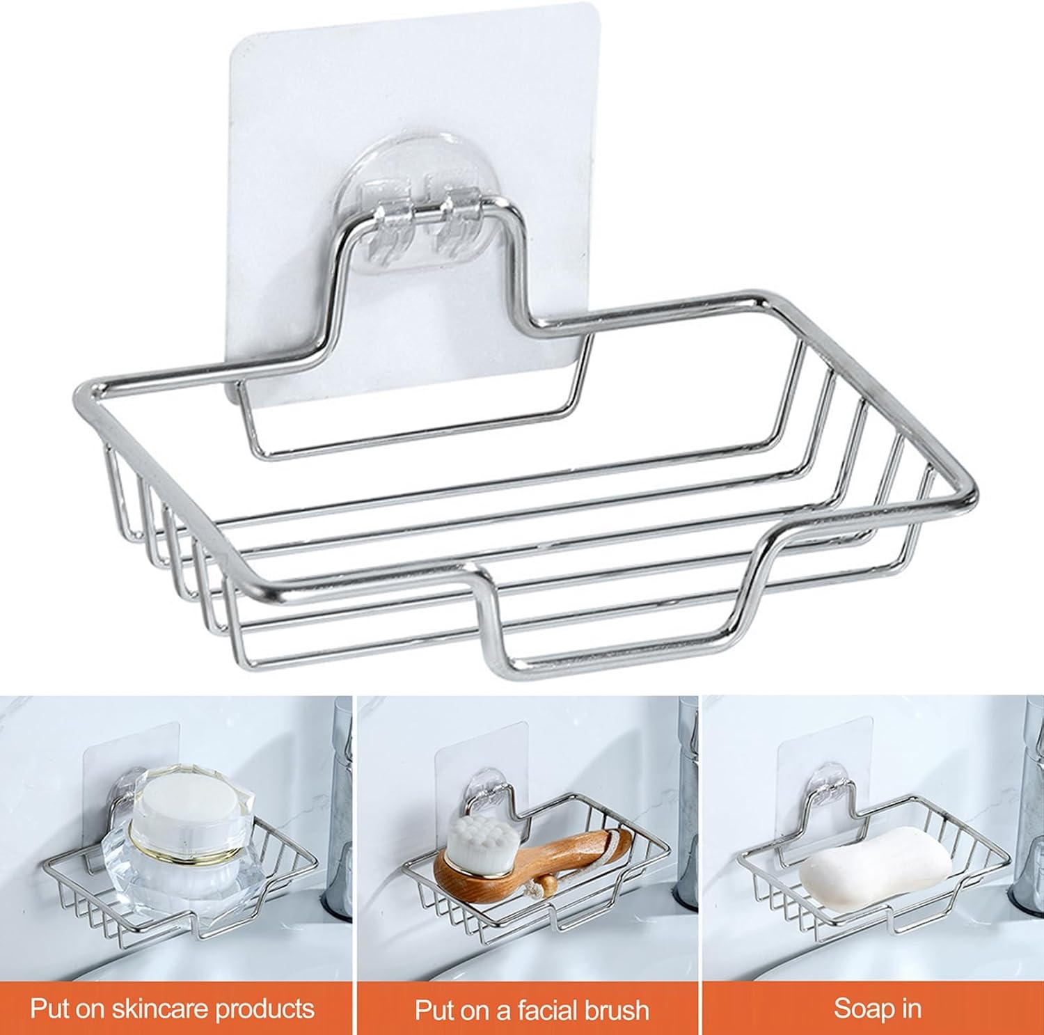 Stainless Steel Soap Holder with Drainage and Anti-Slip Design