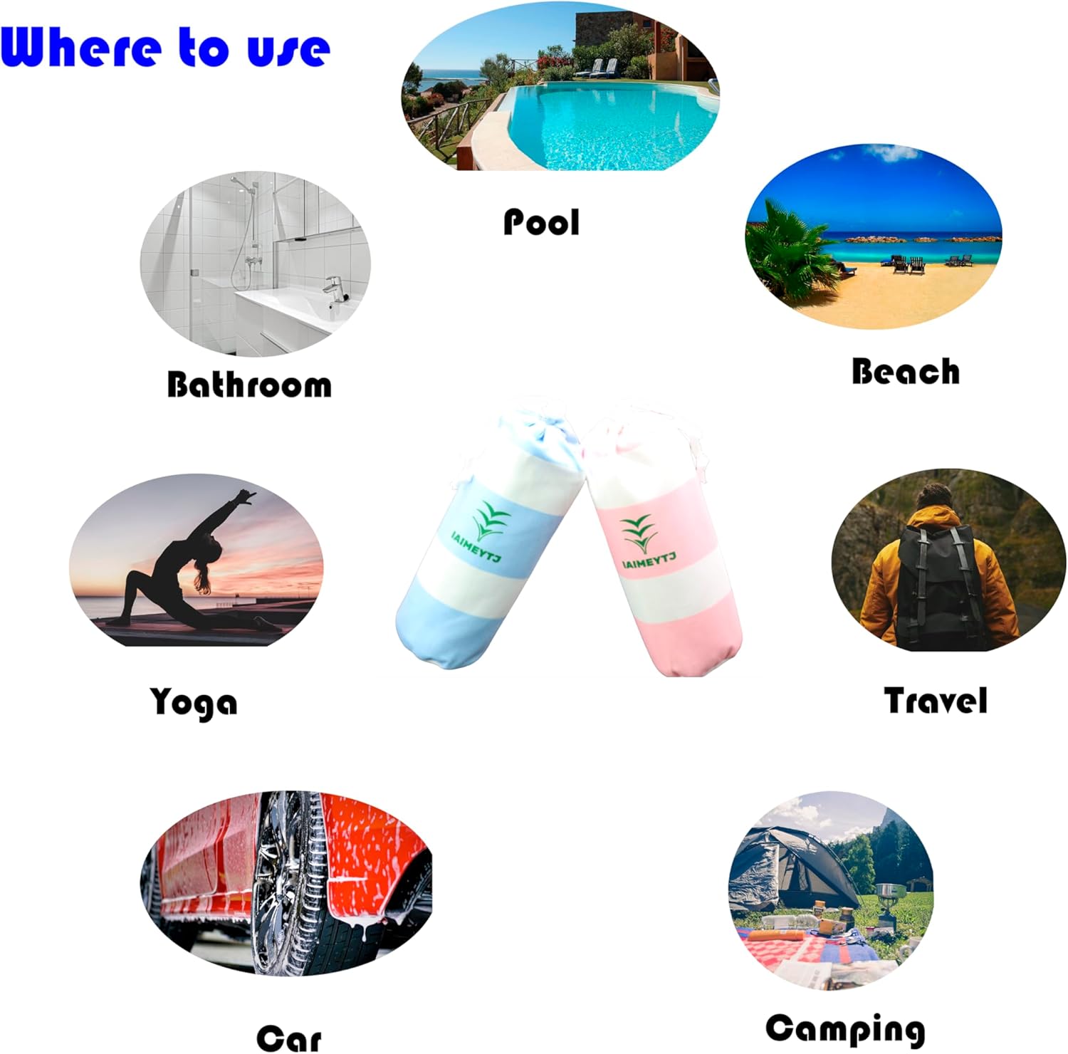 Bellque Microfiber Beach Towel - Quick Dry Super Soft