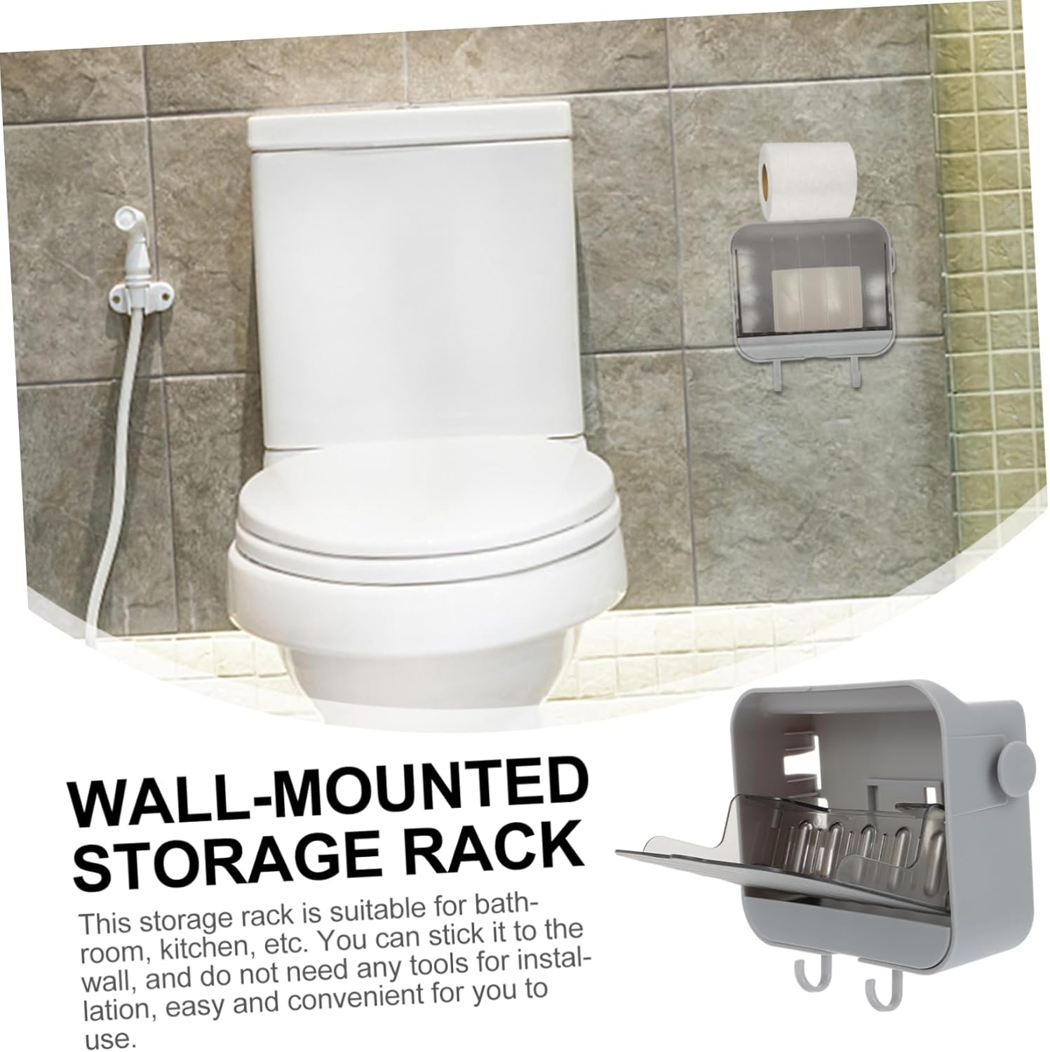 MAGICLULU 2 Hook Wall Mount Soap Dish for Bathroom and Kitchen