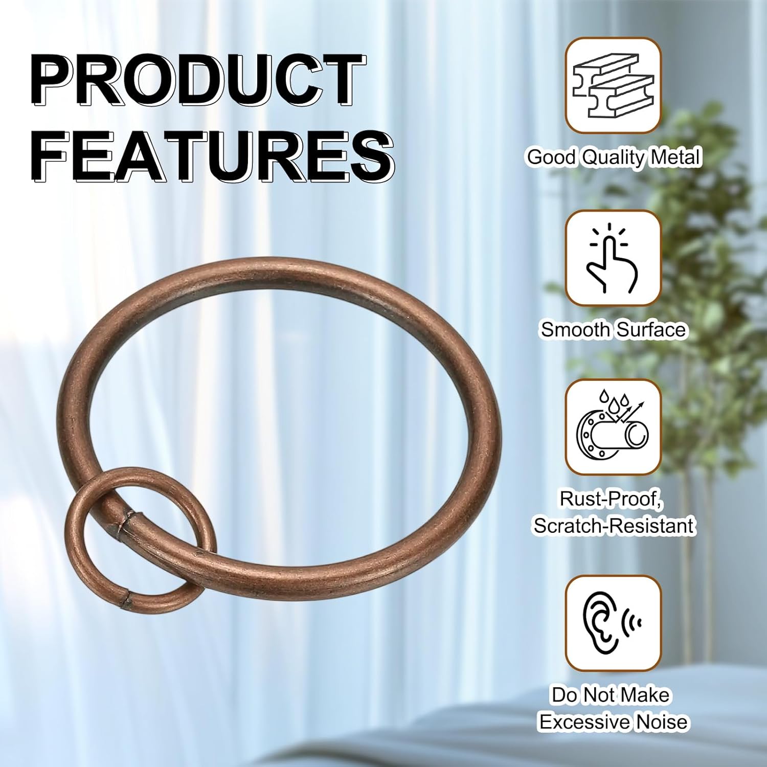 PATIKIL 14 Pcs Bronze Metal Curtain Rings with Eyelets 1