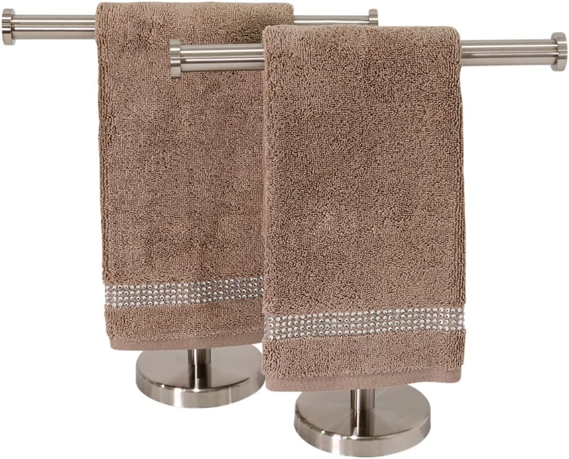 Sparkles Home Stripe Fingertip Towel Set of 2 Taupe