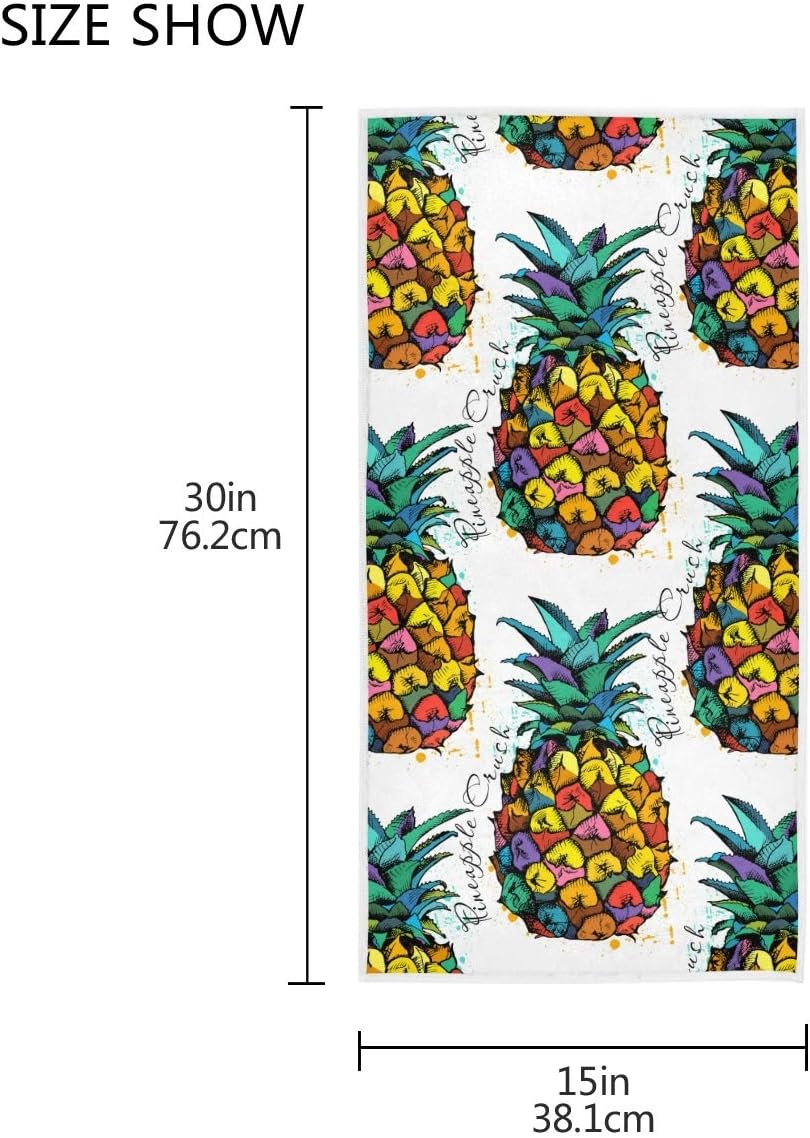 Exnundod Tropical Pineapple Hand Towel Beach Bath Towel