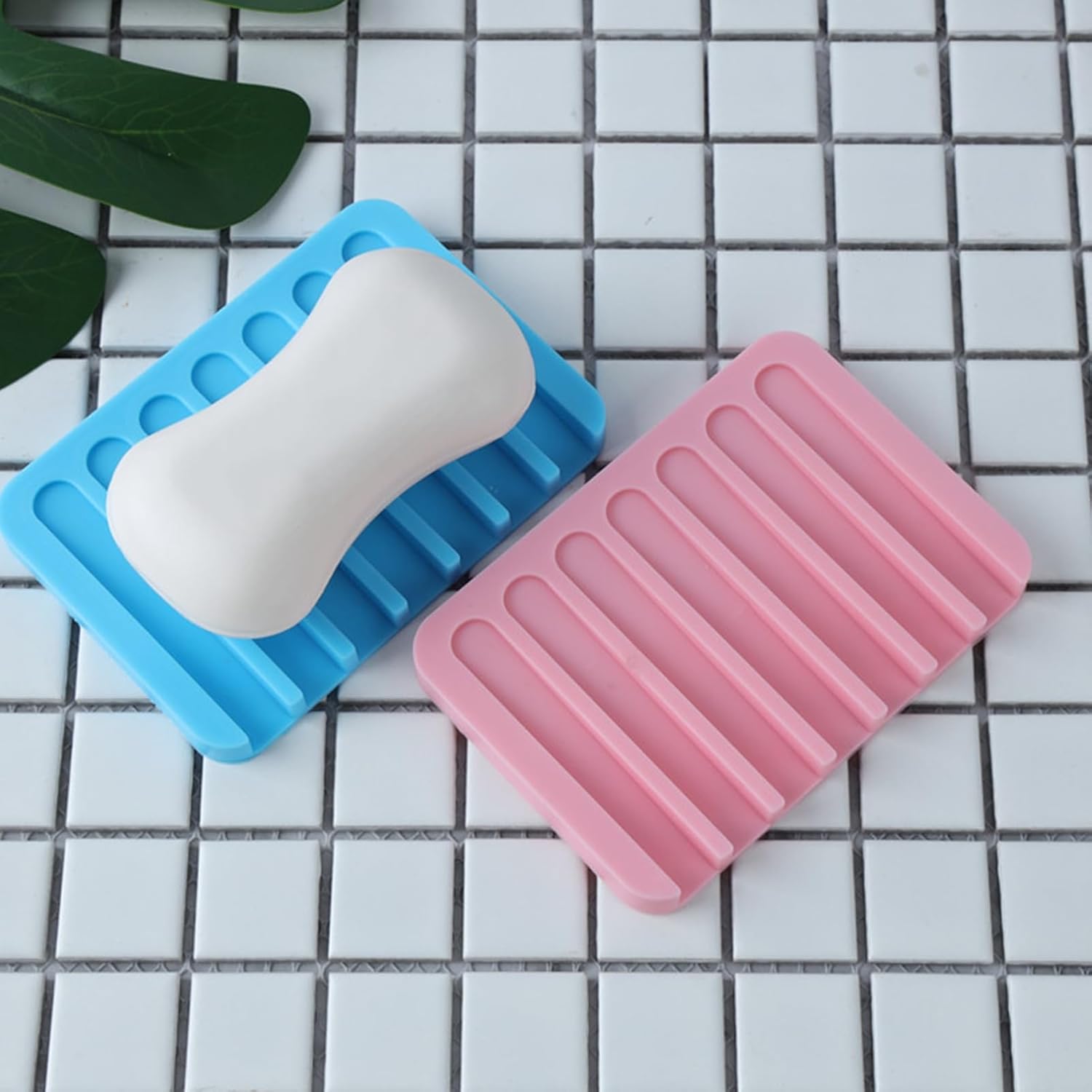 Self-Draining Silicone Soap Holder for Home and Kitchen