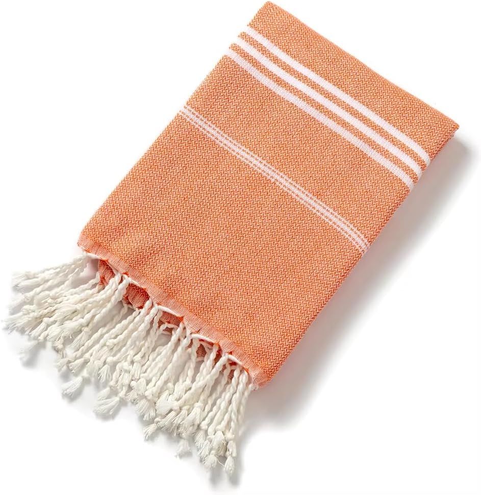 Turkish Cotton Beach Towel with Tassels - Quick Dry Lightweight 1