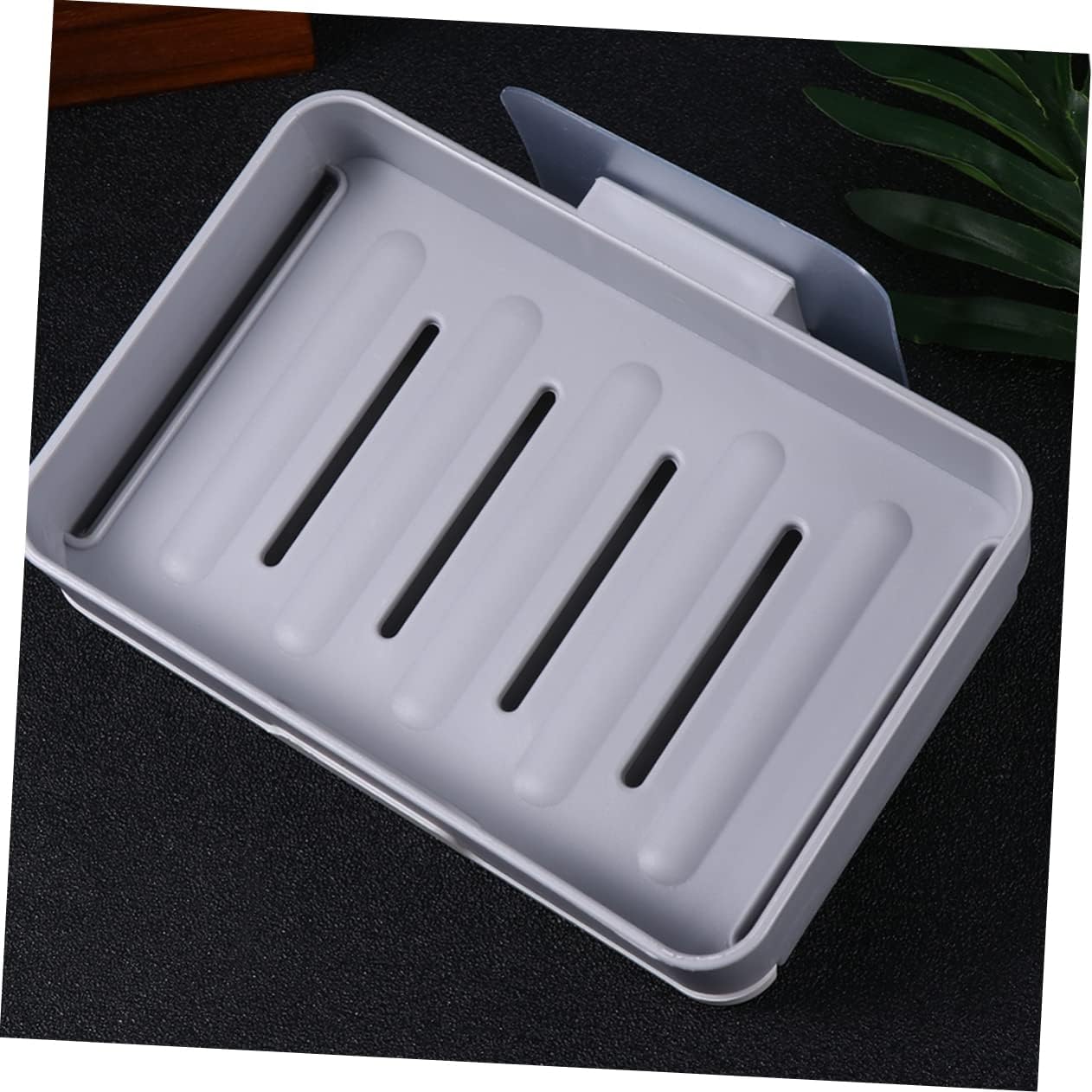 Wall-Mounted Draining Soap Dish Holder - Dark Grey Single Layer