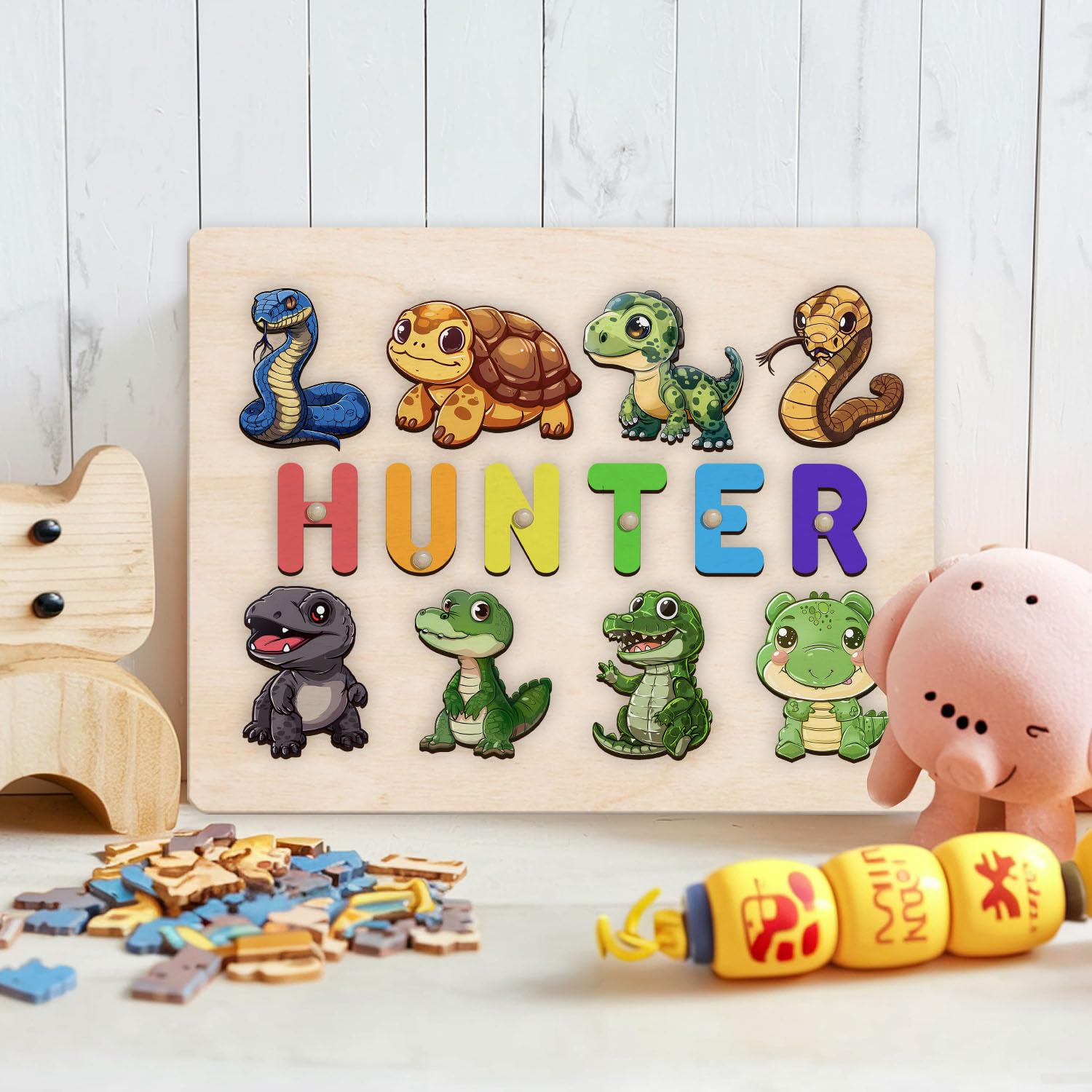 Personalized Wooden Name Puzzle for Kids Montessori Toy 1