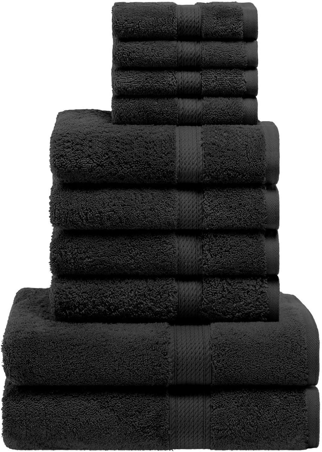 Superior Egyptian Cotton 10-Piece Towel Set - Black