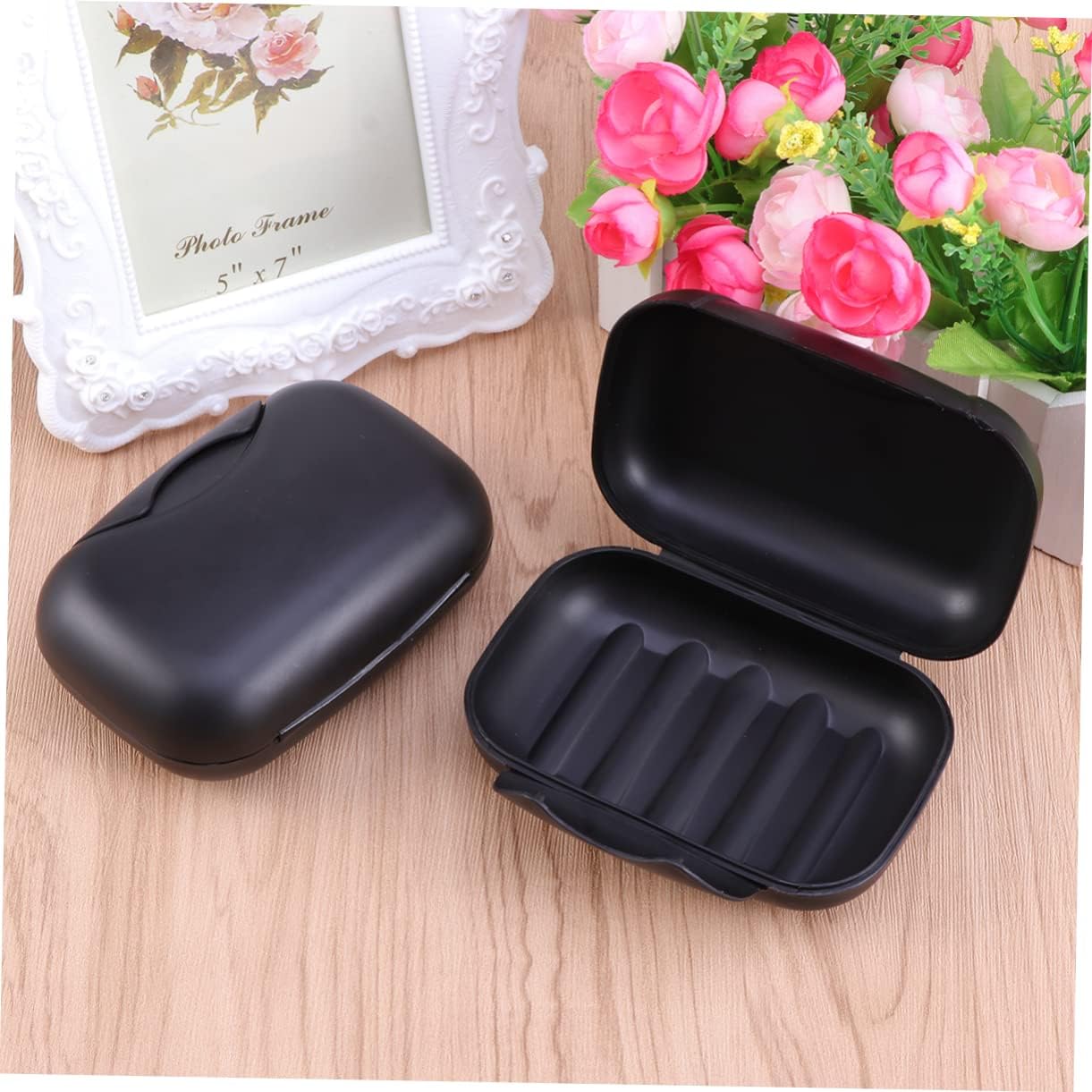 MUCKLILY Portable Soap Holder Travel Friendly Black