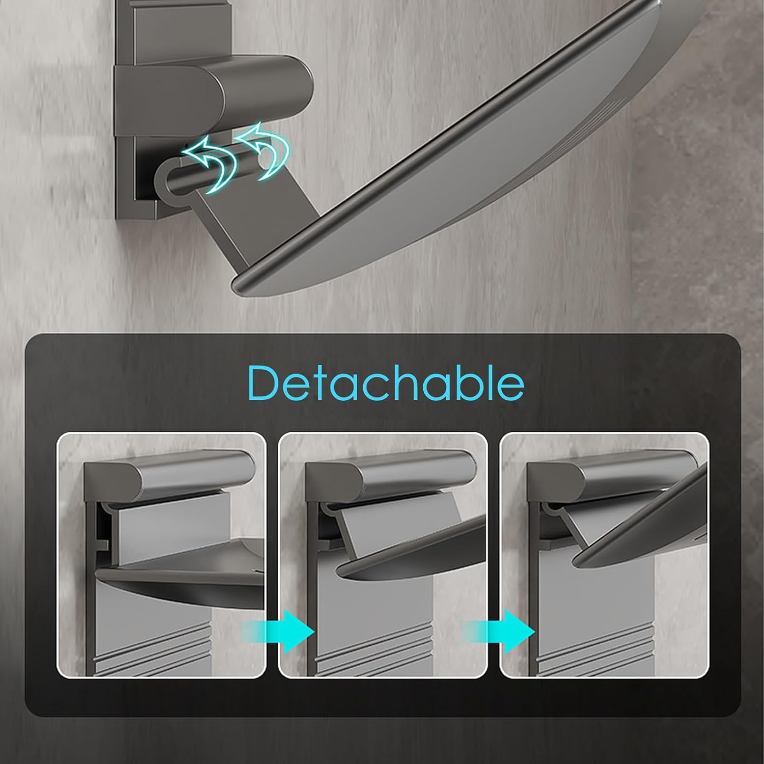 LUEXBOX Detachable Soap Dish 4 Slot Wall Mount Stainless Steel