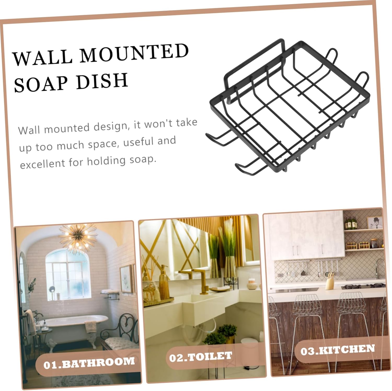 PRETYZOOM Wall Mounted Bar Soap Holder with Drainage