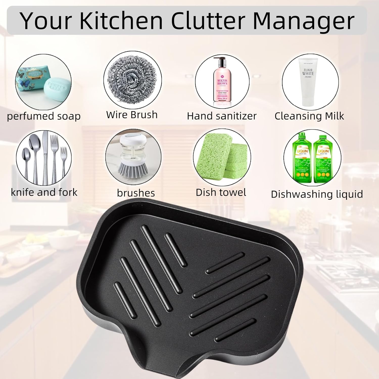MERAIJIN Silicone Soap Dish with Drain Spout - Bathroom and Kitchen Organizer