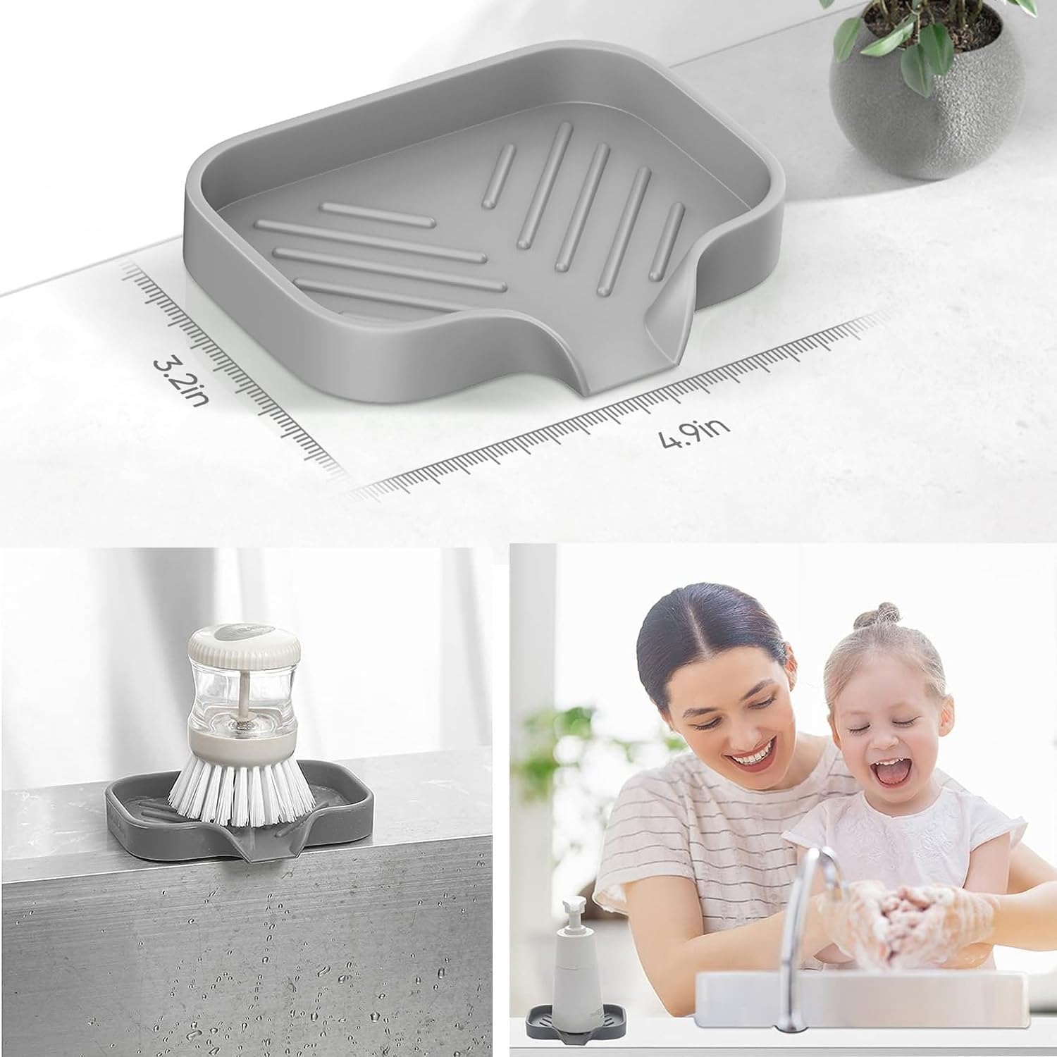 AKOAK 1 Pack Silicone Soap Dish Rack for Sink and Bathroom