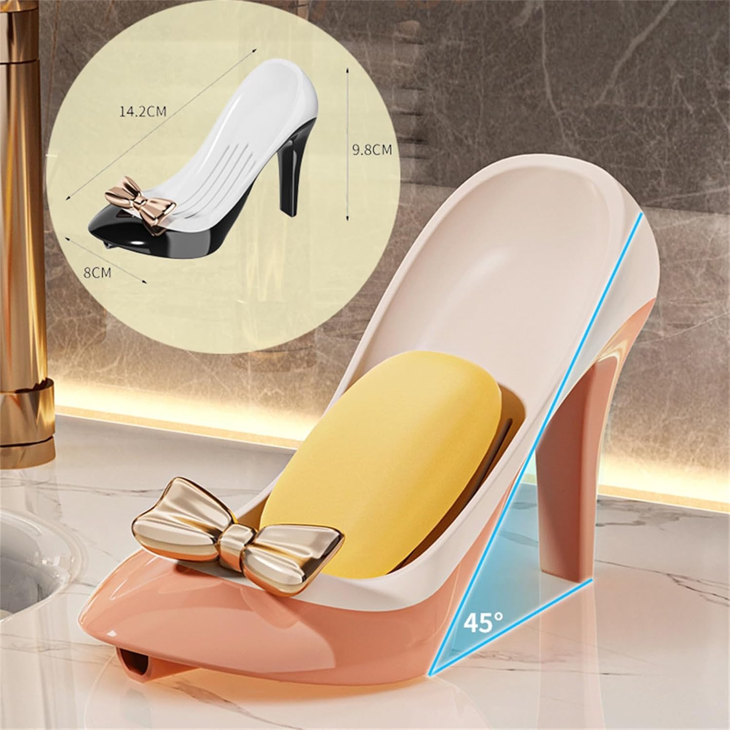Creative High Heels Soap Box - Self Draining Black