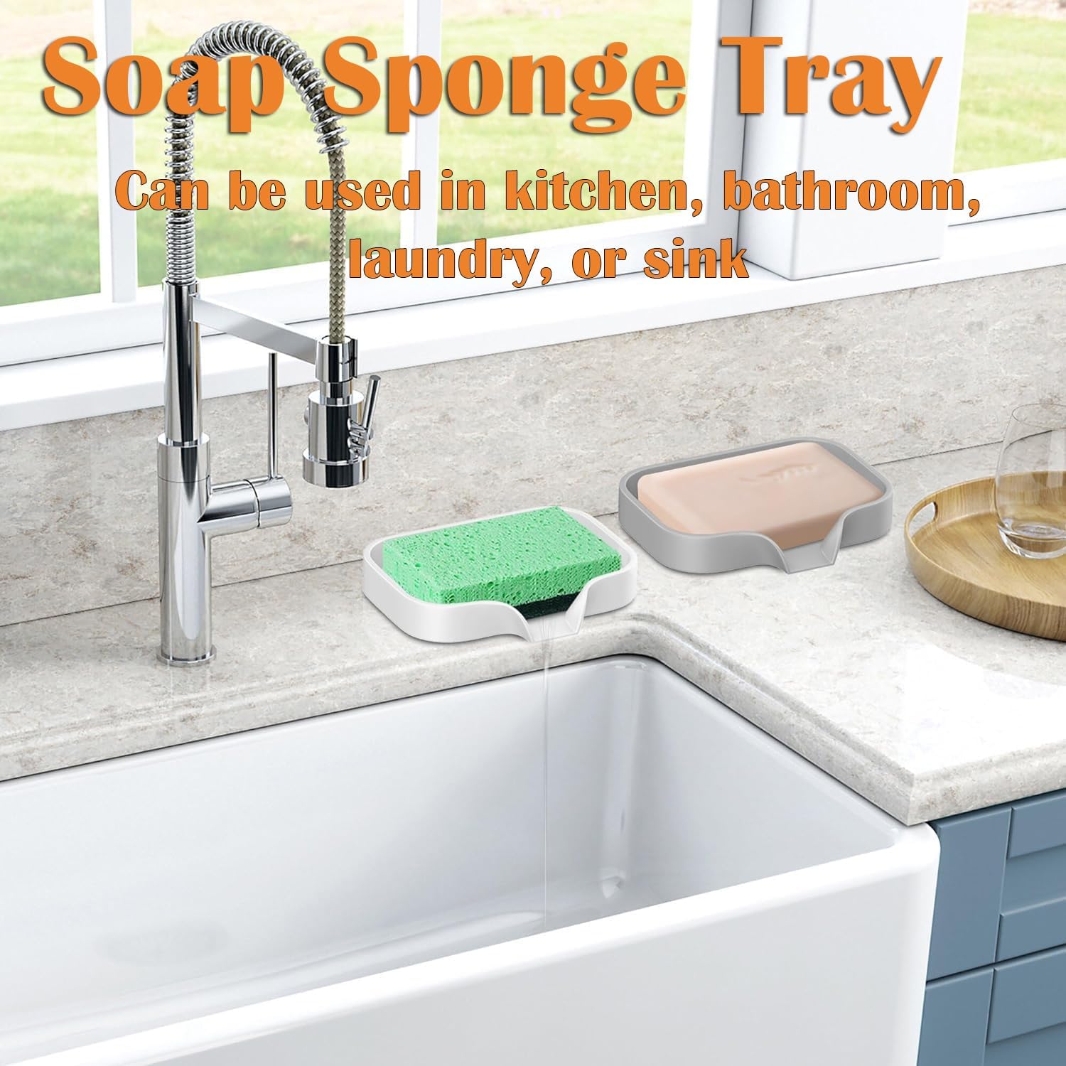 AKOAK 1 Pack Silicone Soap Dish Rack for Sink and Bathroom
