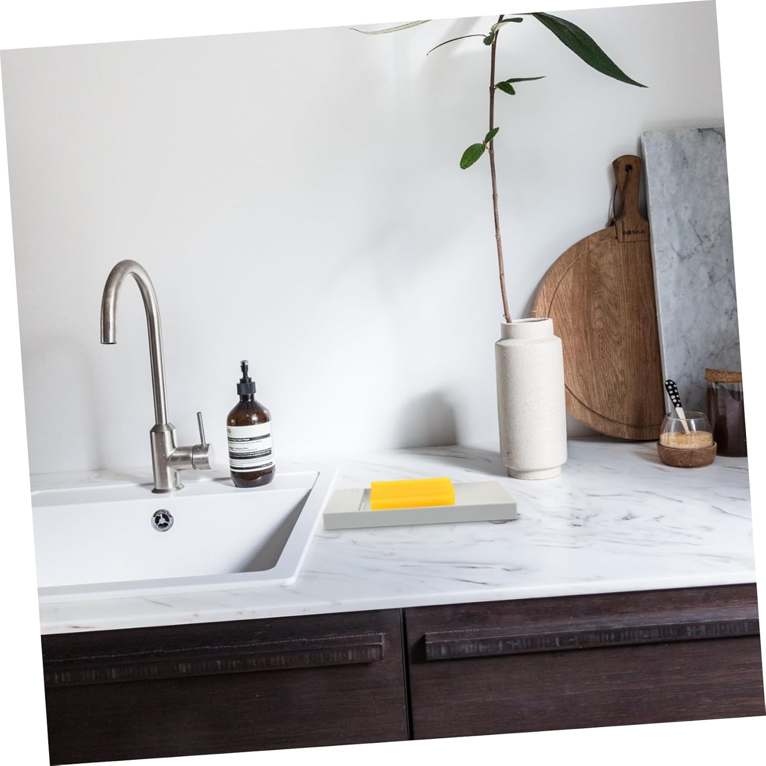PRETYZOOM 2-Piece Self-Draining Soap Dish for Countertop Bathrooms and Kitchens