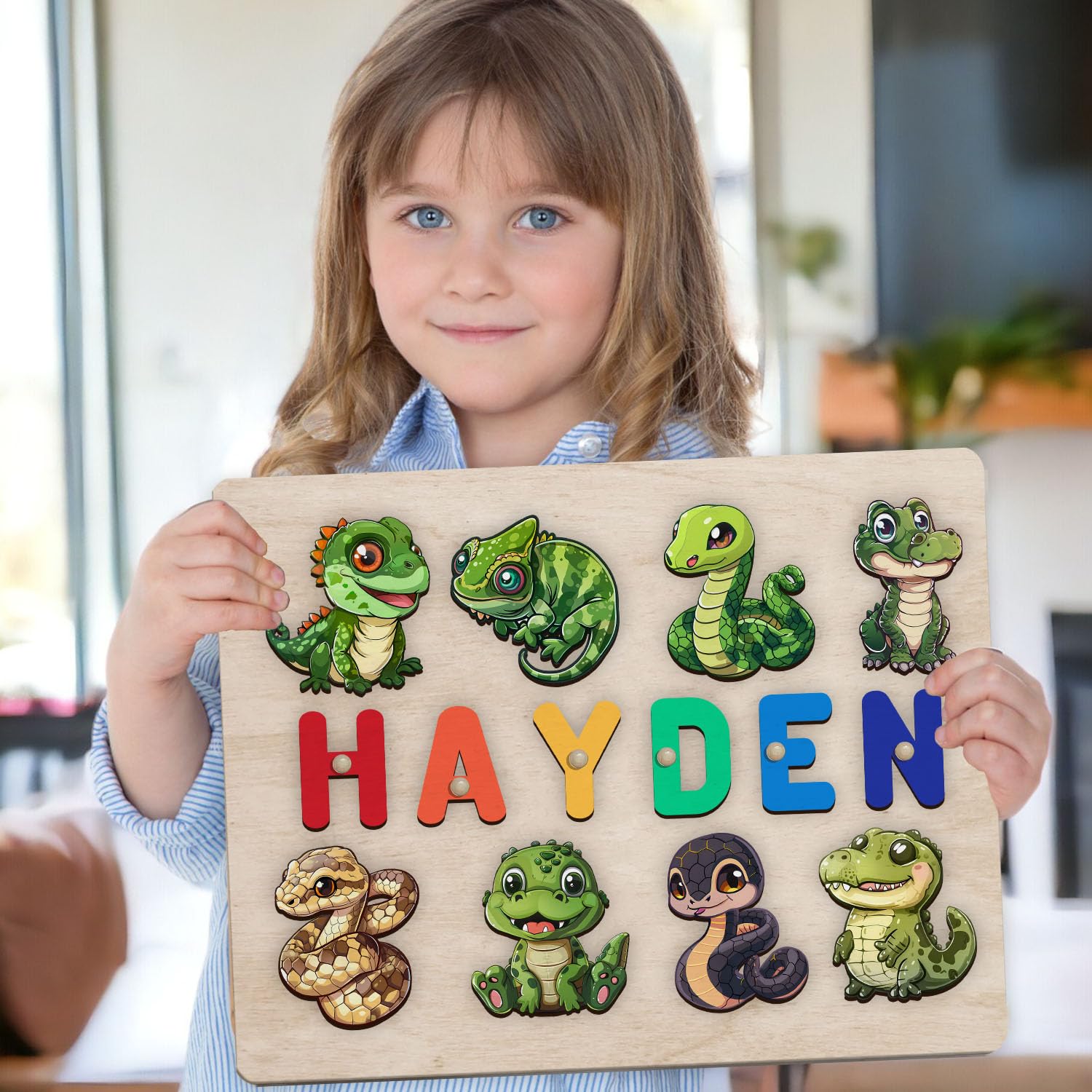 Personalized Wooden Name Puzzle Montessori Toy 1