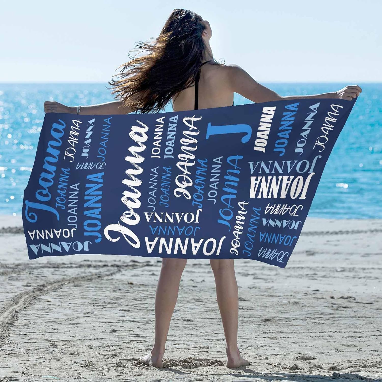 Artsadd Personalized Beach Towel for Kids Adults with Name