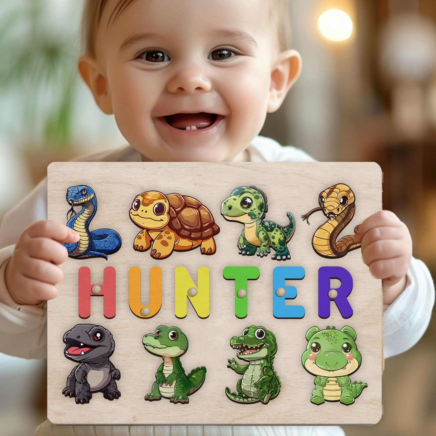 Personalized Wooden Name Puzzle for Kids Montessori Toy 1
