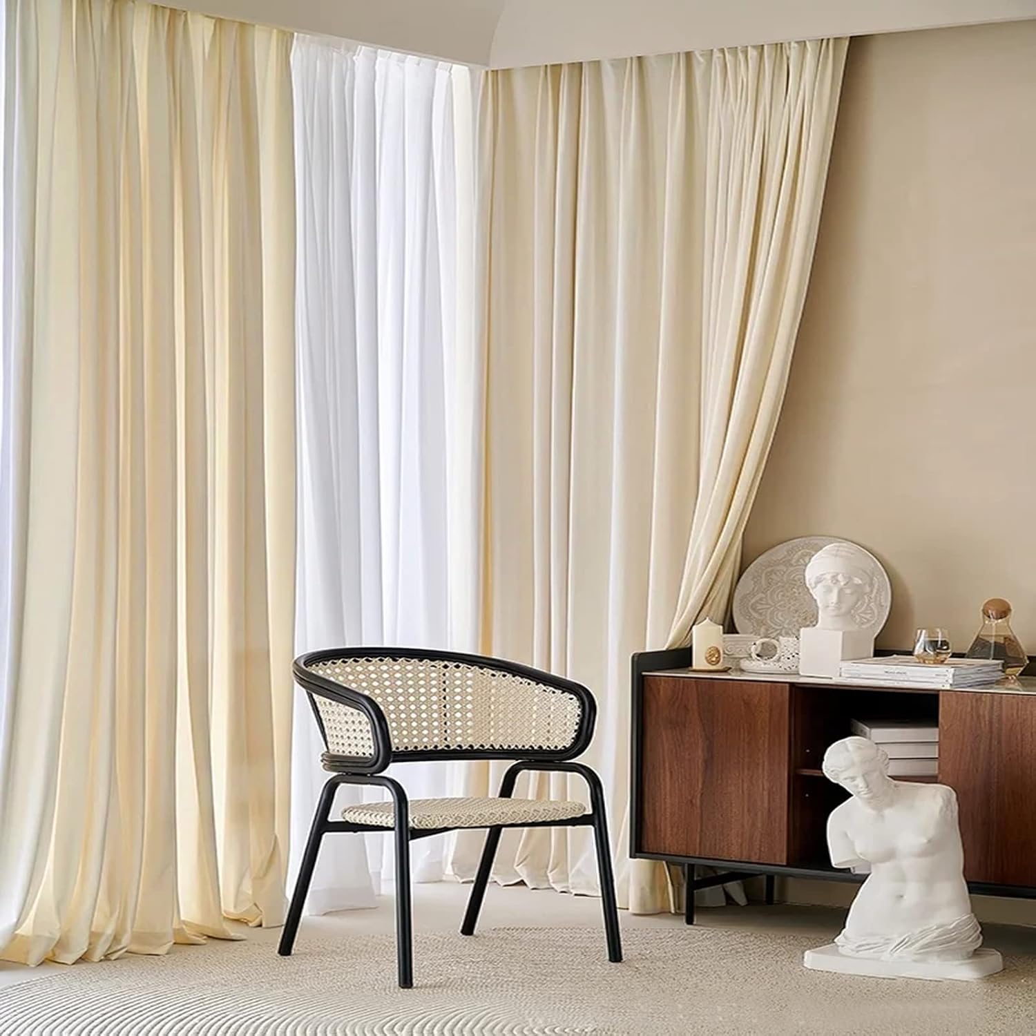 LETAU Pinch Pleated Blackout Curtains 52x102 Set of 2
