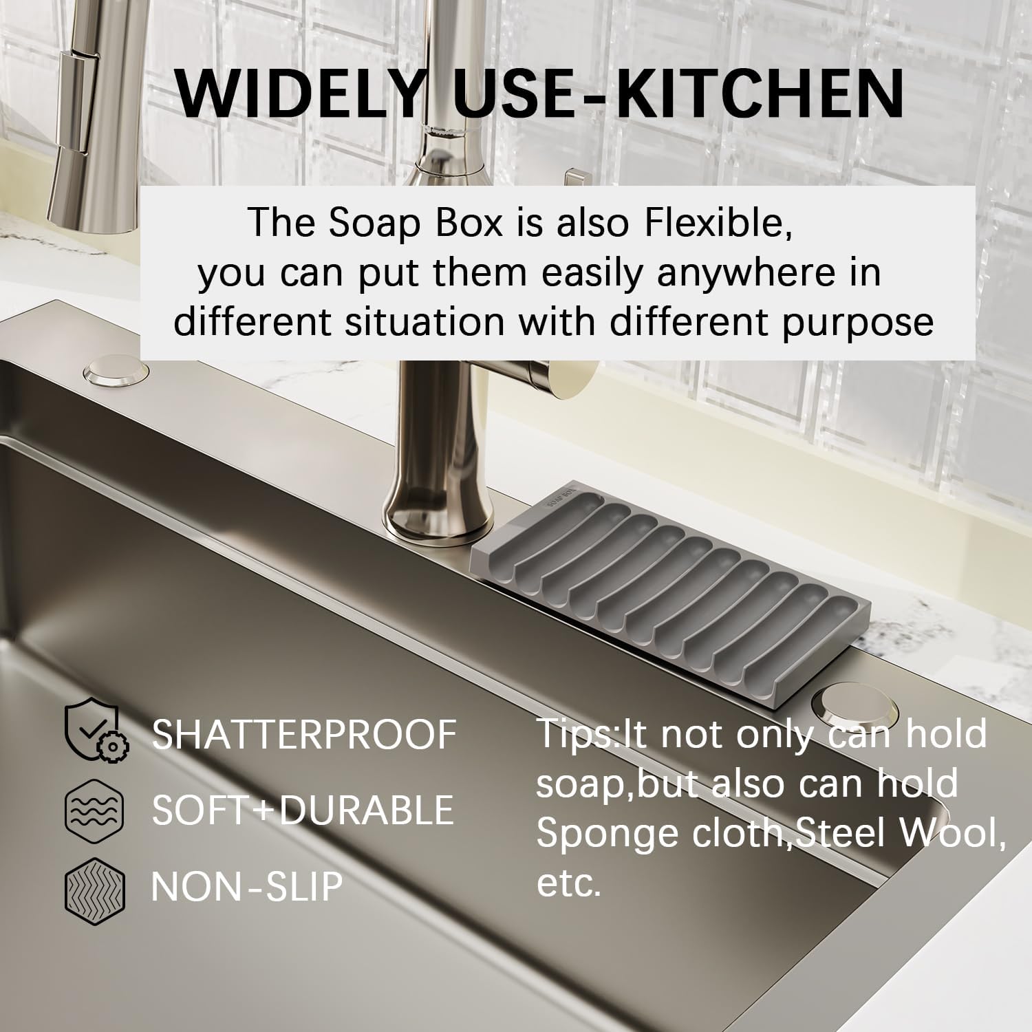 Nirxubla Flexible Silicone Soap Holder 59315 Grey