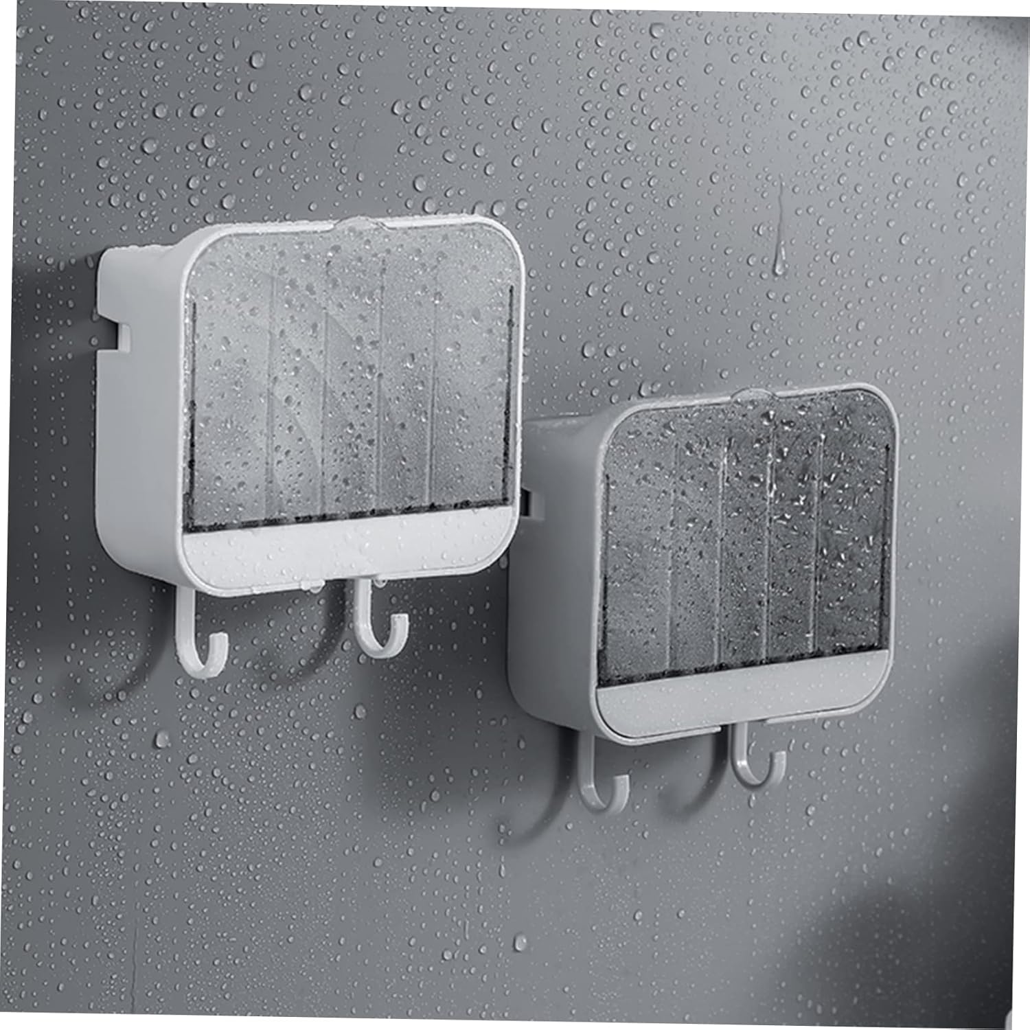 Holibanna 2 Hooks Wall Rack Toiletry Storage Bracket