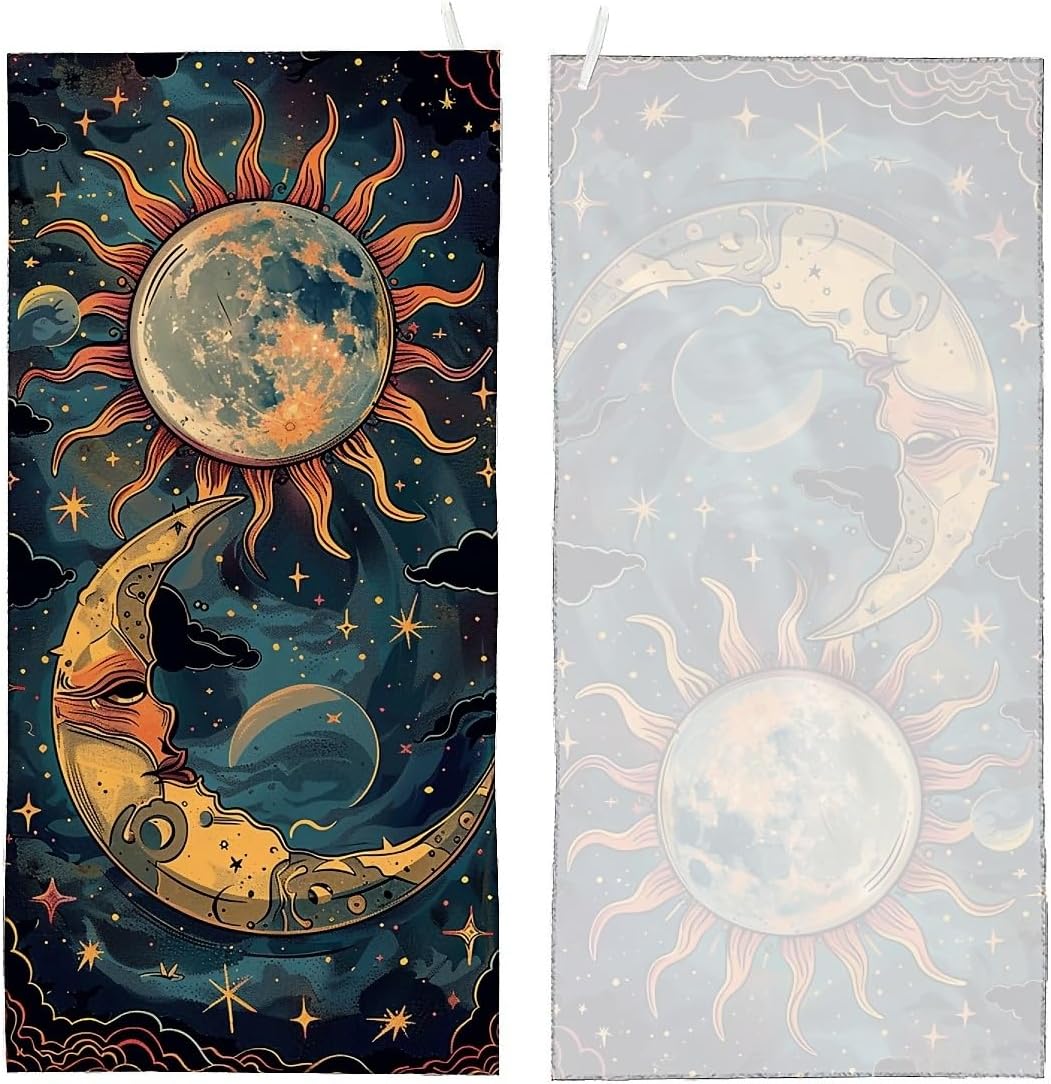 Day and Night Moon Sun Fluffy Beach Towels 32x64 Inch