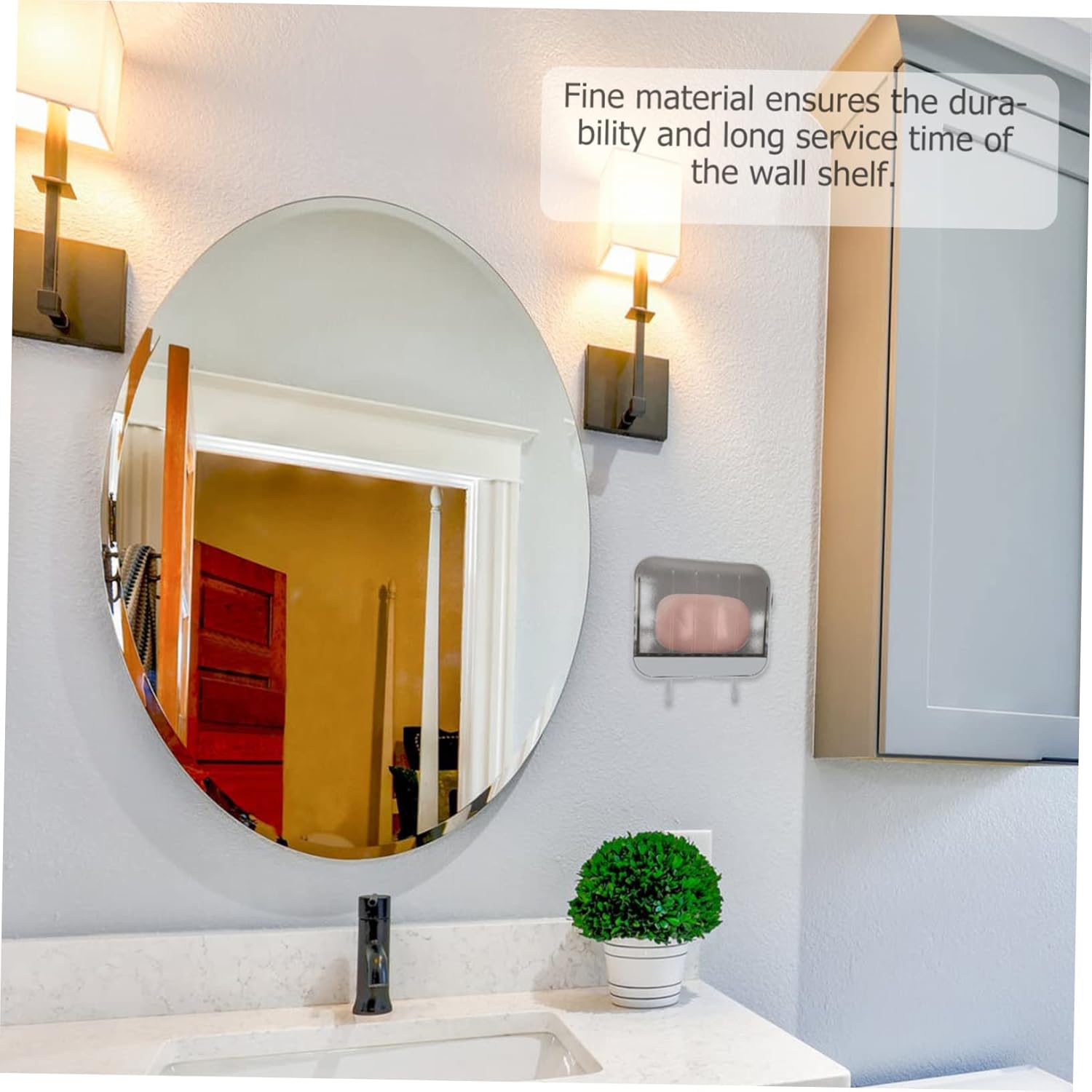 MAGICLULU 2 Hook Wall Mount Soap Dish for Bathroom and Kitchen