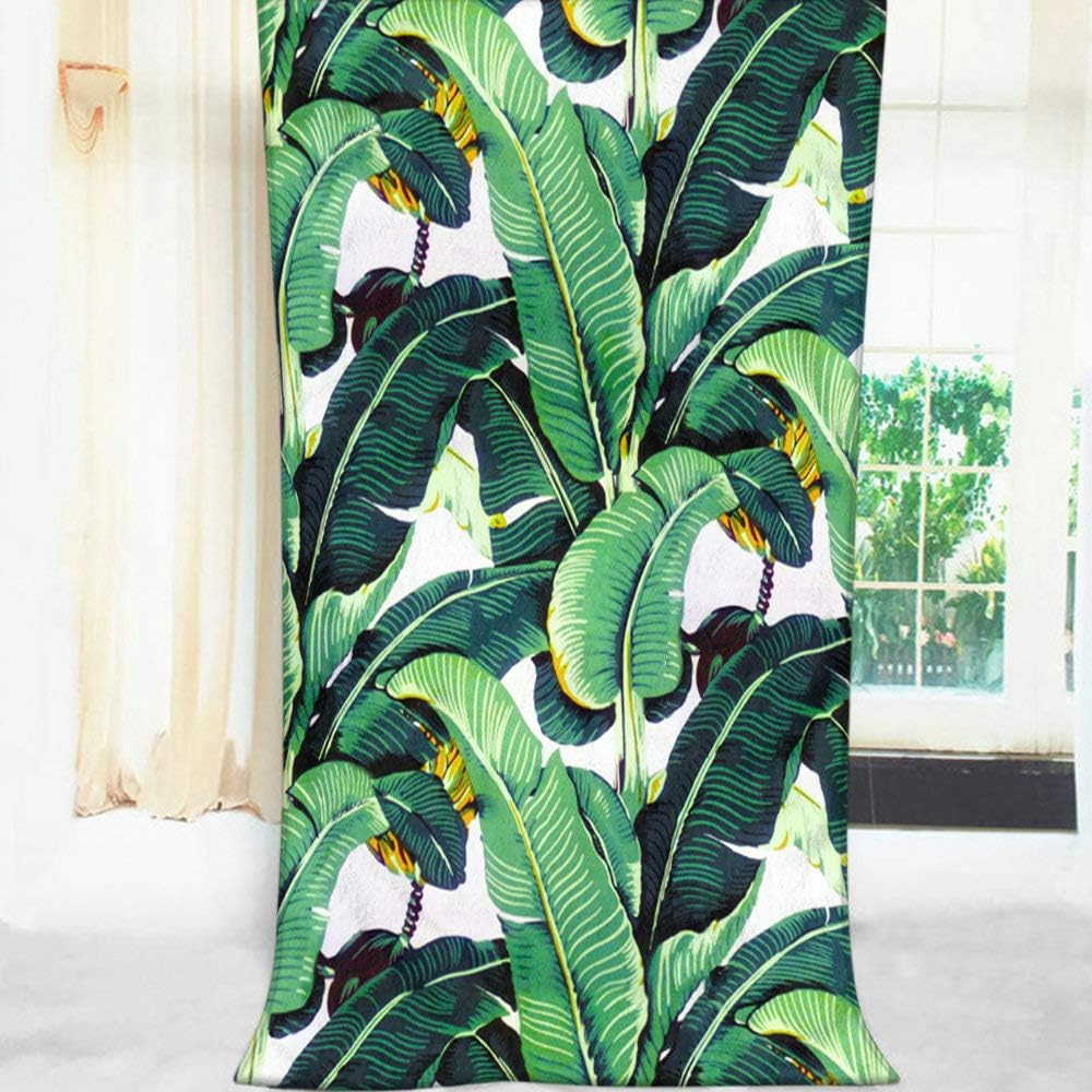 Moslion Comfy Bath Towels Banana Leaf Design
