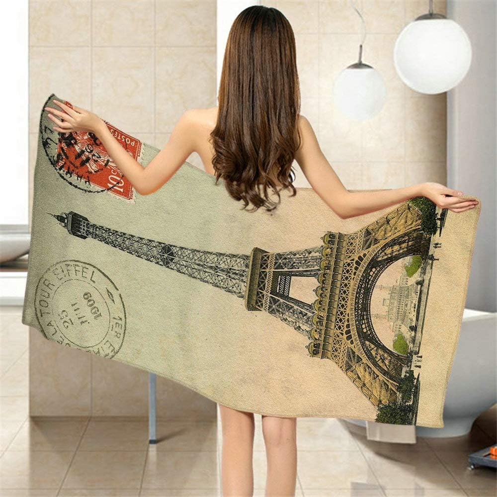 Moslion Retro Paris Eiffel Towel Set for Home Beach Camping