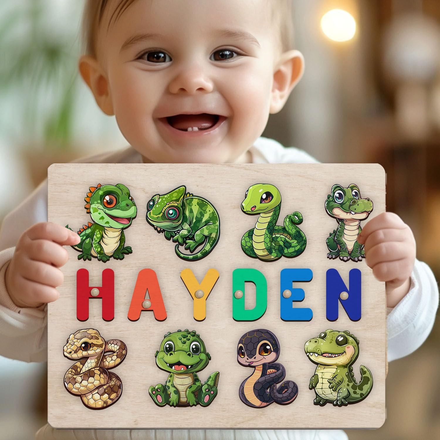 Personalized Wooden Name Puzzle Montessori Toy 1