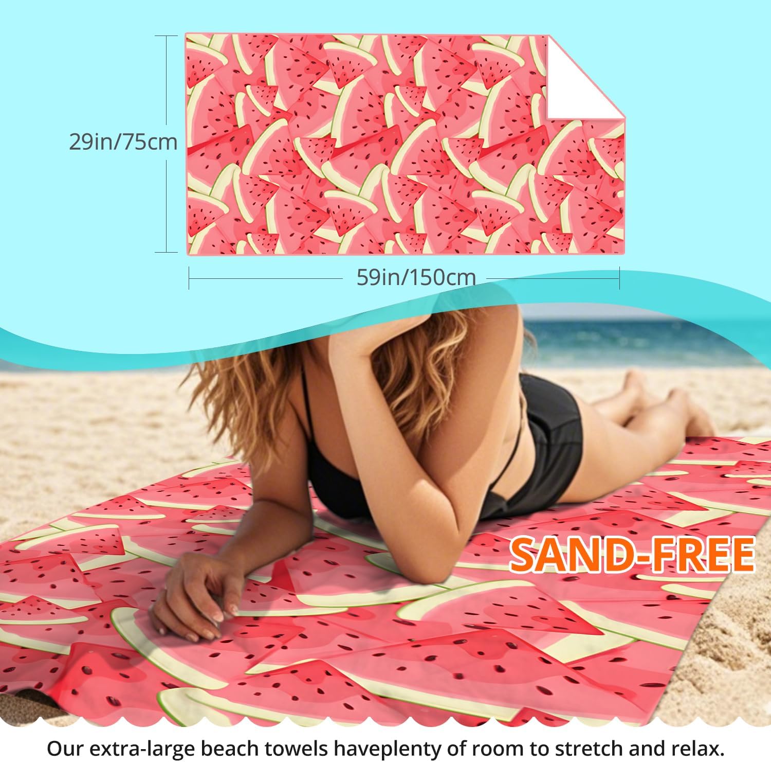PAMFOIEL 59 x 29 Inch Microfiber Beach Towel for Kids
