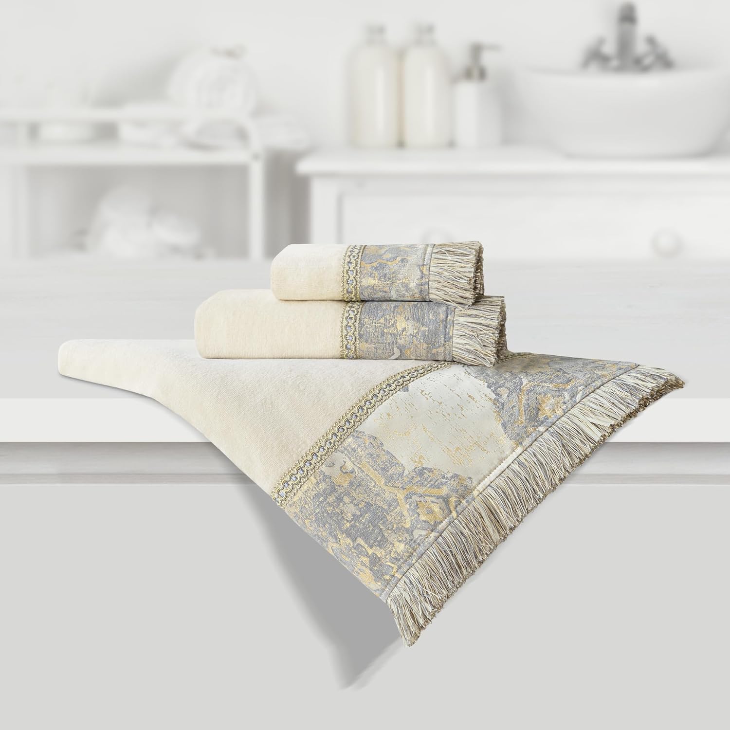 Loom and Mill Luxury Velour Cotton Towel Set 3-Piece