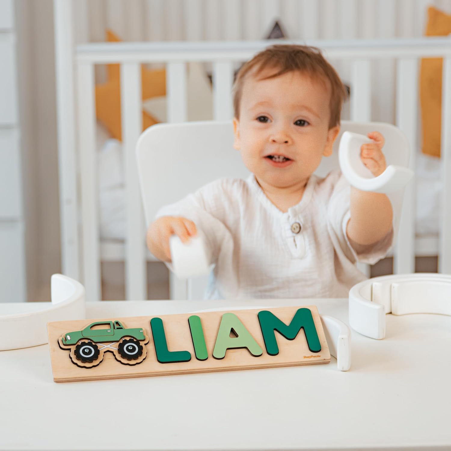 Personalized Wooden Name Puzzle for Toddler Boy