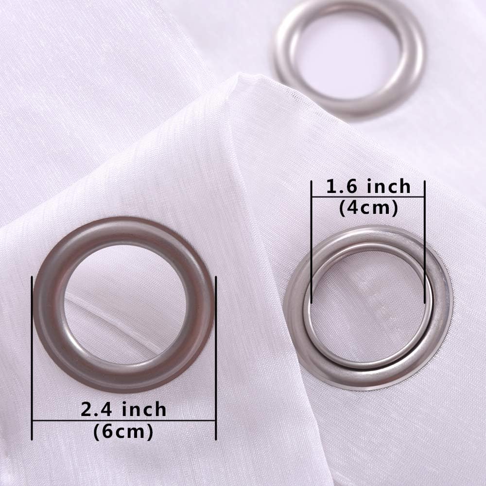 KOUFALL 96 Sheer Curtains White Grommet Set of 2 Panels