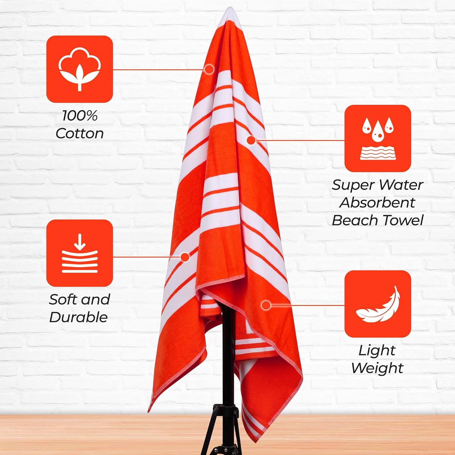 Superior Oversized Cotton Beach Towel Set of 2
