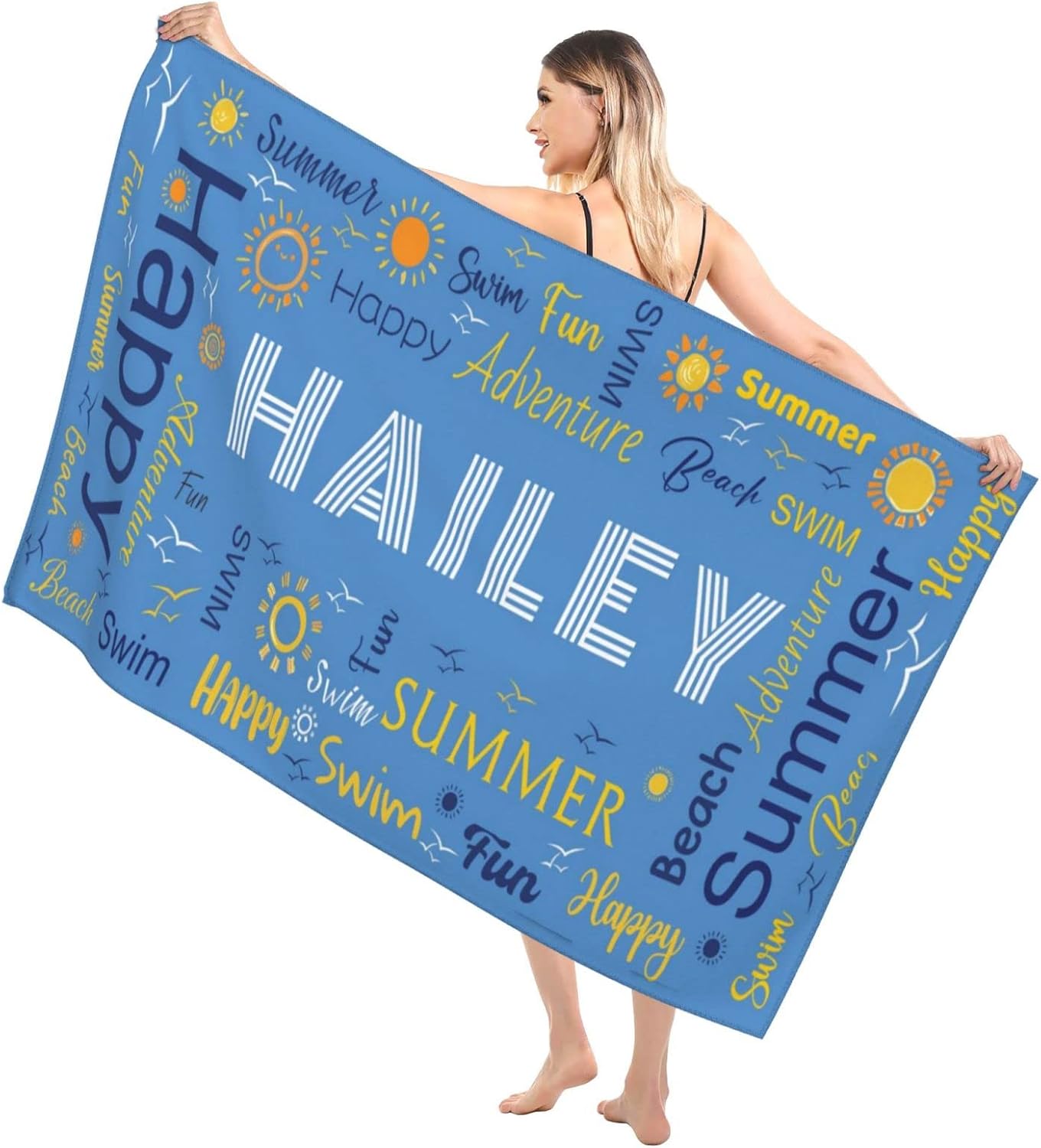 Personalized Beach Towel with Name Text 1