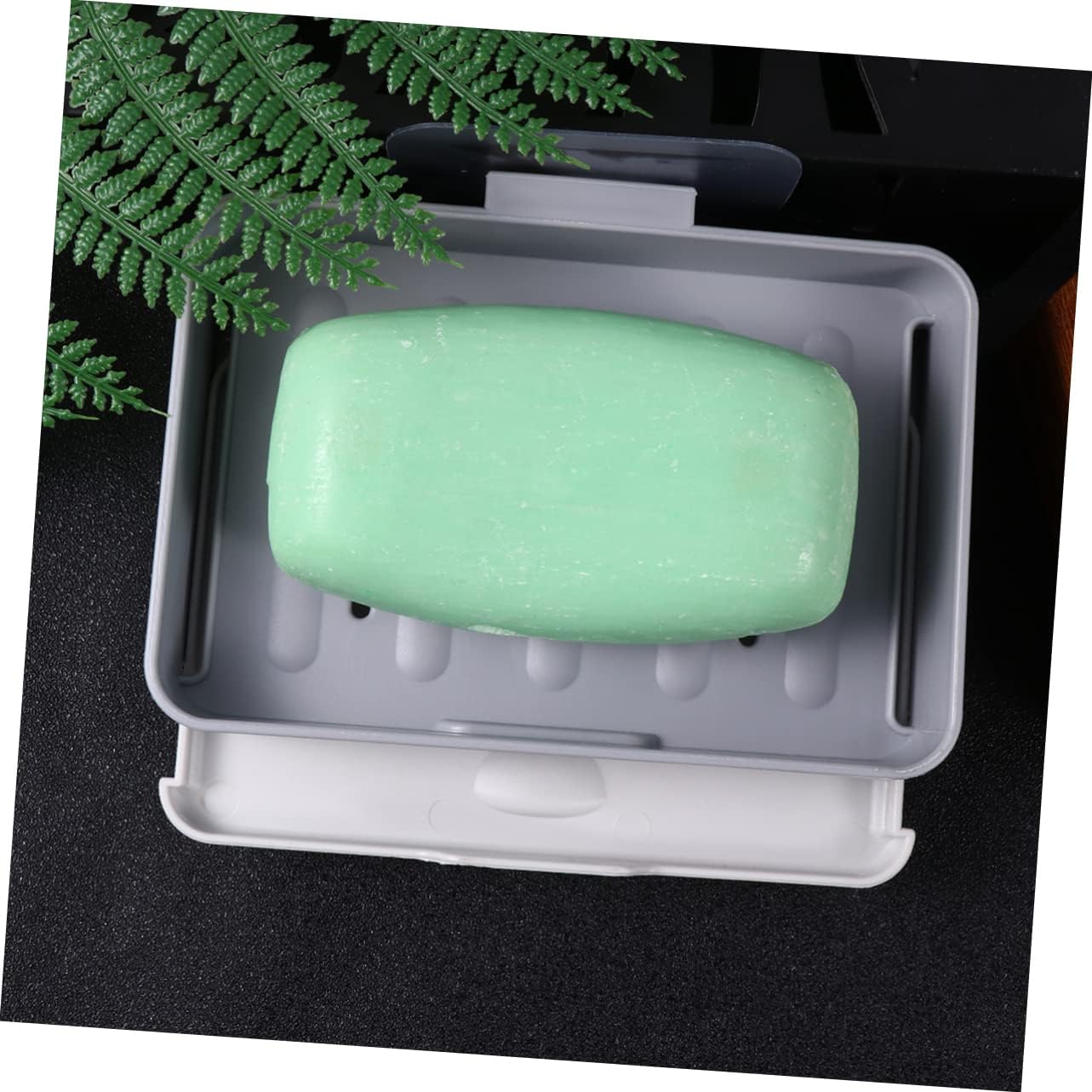 Wall-Mounted Draining Soap Dish Holder - Dark Grey Single Layer