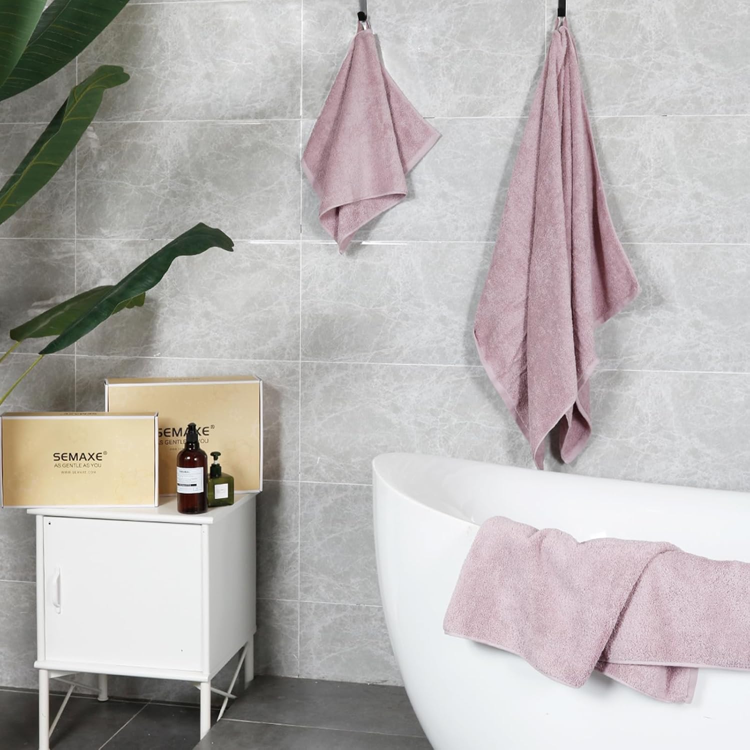 SEMAXE 6-Piece Bathroom Towel Set - 100 Cotton