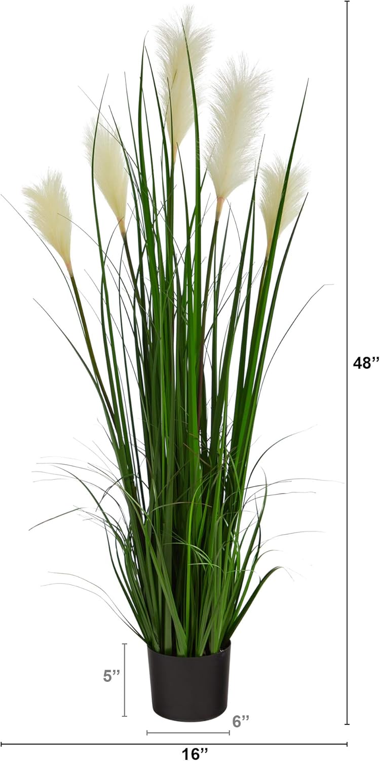 Nearly Natural 4ft Plume Grass Artificial Plant 1